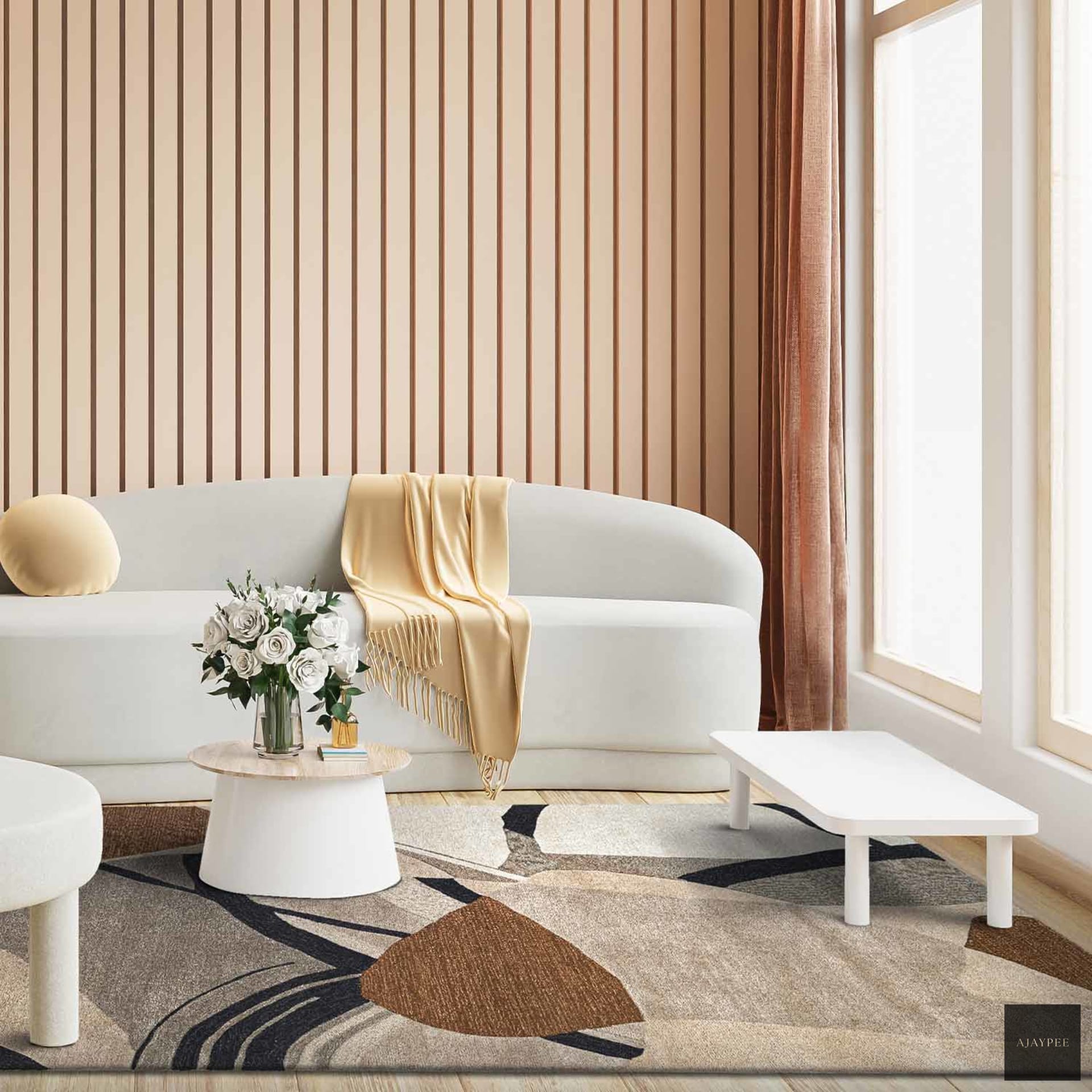 Aten Hand Tufted Woollen And Viscose Rug – Cotton Hand Tufted handmade carpet by Ajaypee Carpets