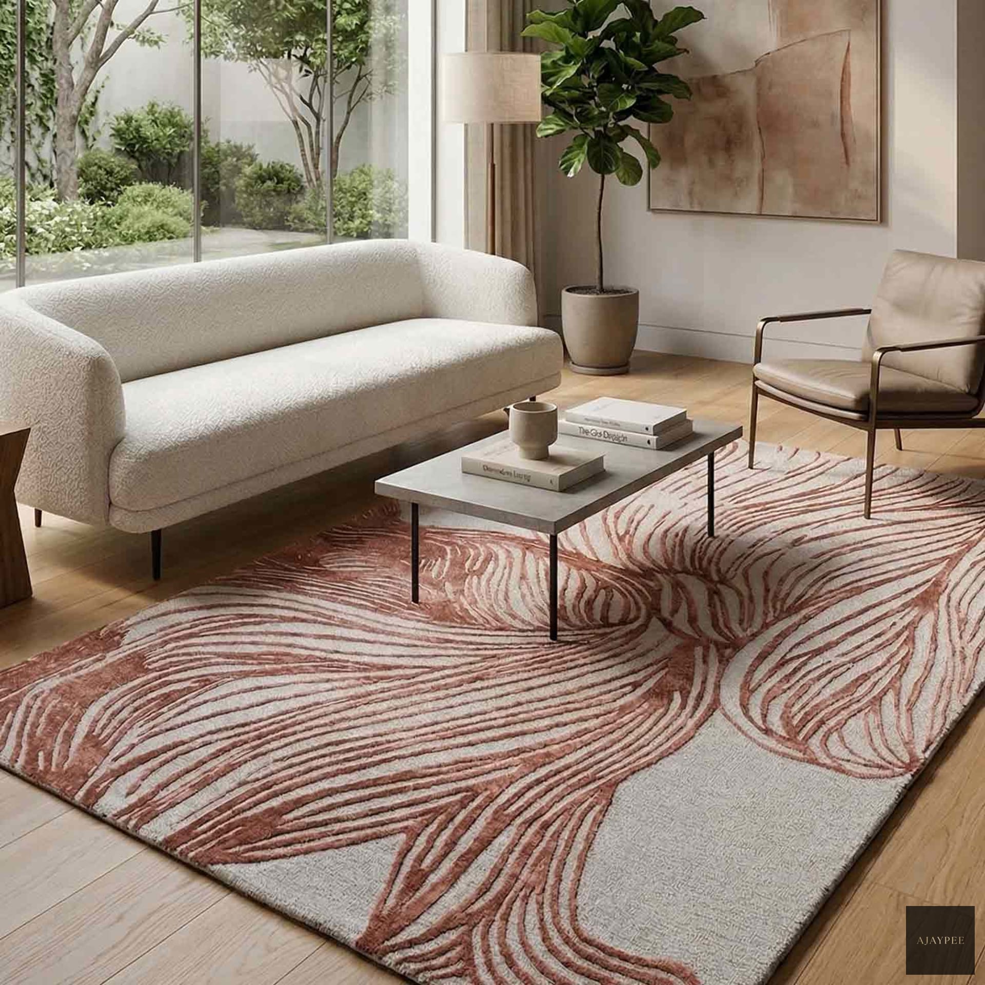 Aton Hand Tufted Woollen And Viscose Rug - Cotton - Hand Tufted - Ajaypee Carpets