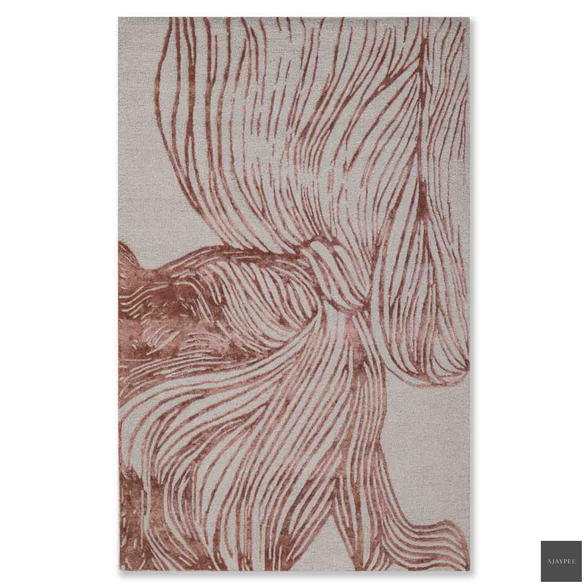 Aton Hand Tufted Woollen And Viscose Rug - Cotton - Hand Tufted - Ajaypee Carpets (Detail)