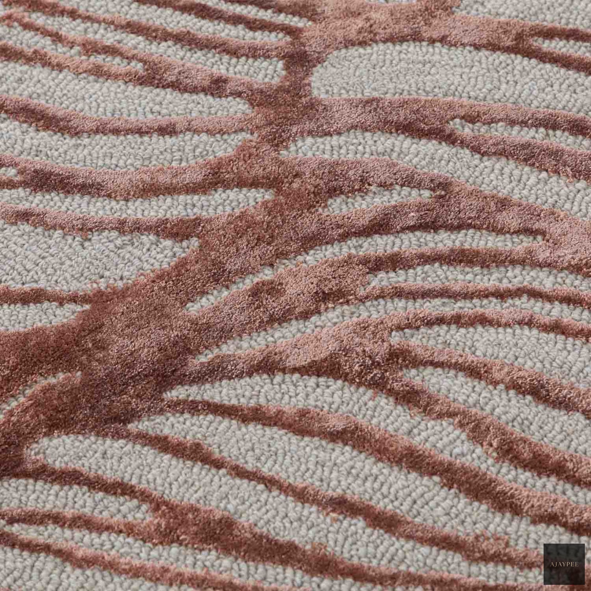 Aton Hand Tufted Woollen And Viscose Rug - Cotton - Hand Tufted - Ajaypee Carpets (Thumbnail 3)