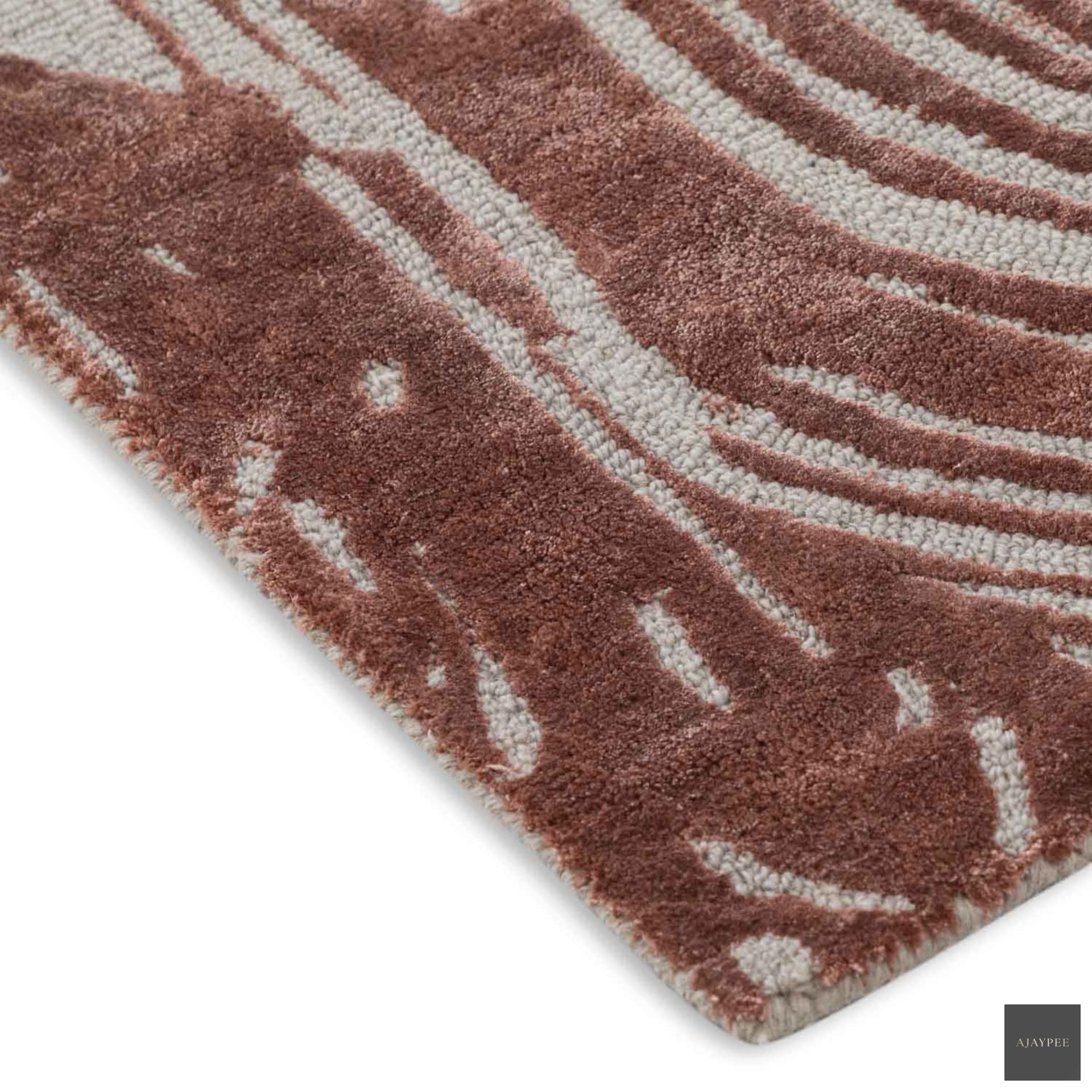 Aton Hand Tufted Woollen And Viscose Rug - Cotton - Hand Tufted - Ajaypee Carpets (Thumbnail 4)