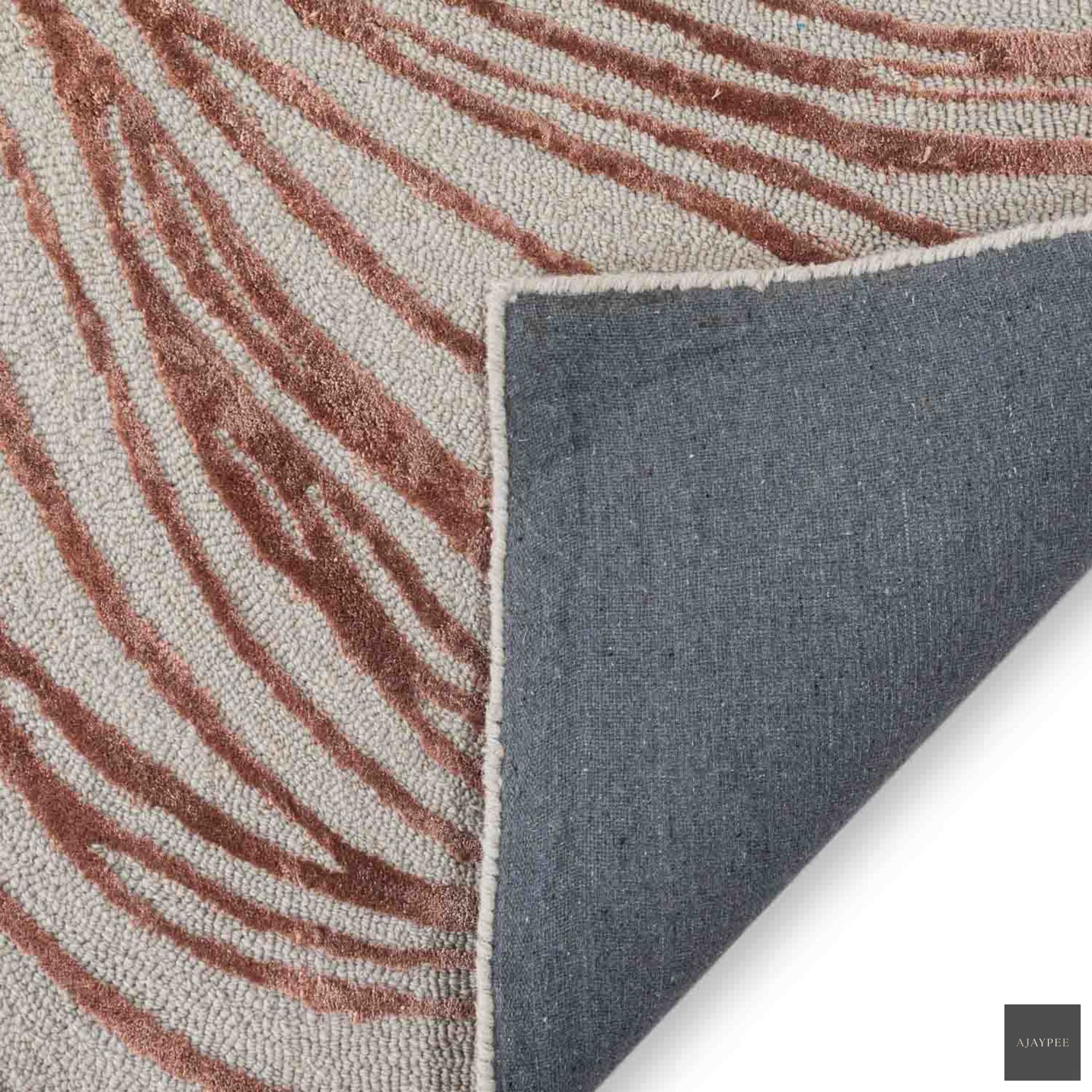 Aton Hand Tufted Woollen And Viscose Rug - Cotton - Hand Tufted - Ajaypee Carpets (Thumbnail 5)