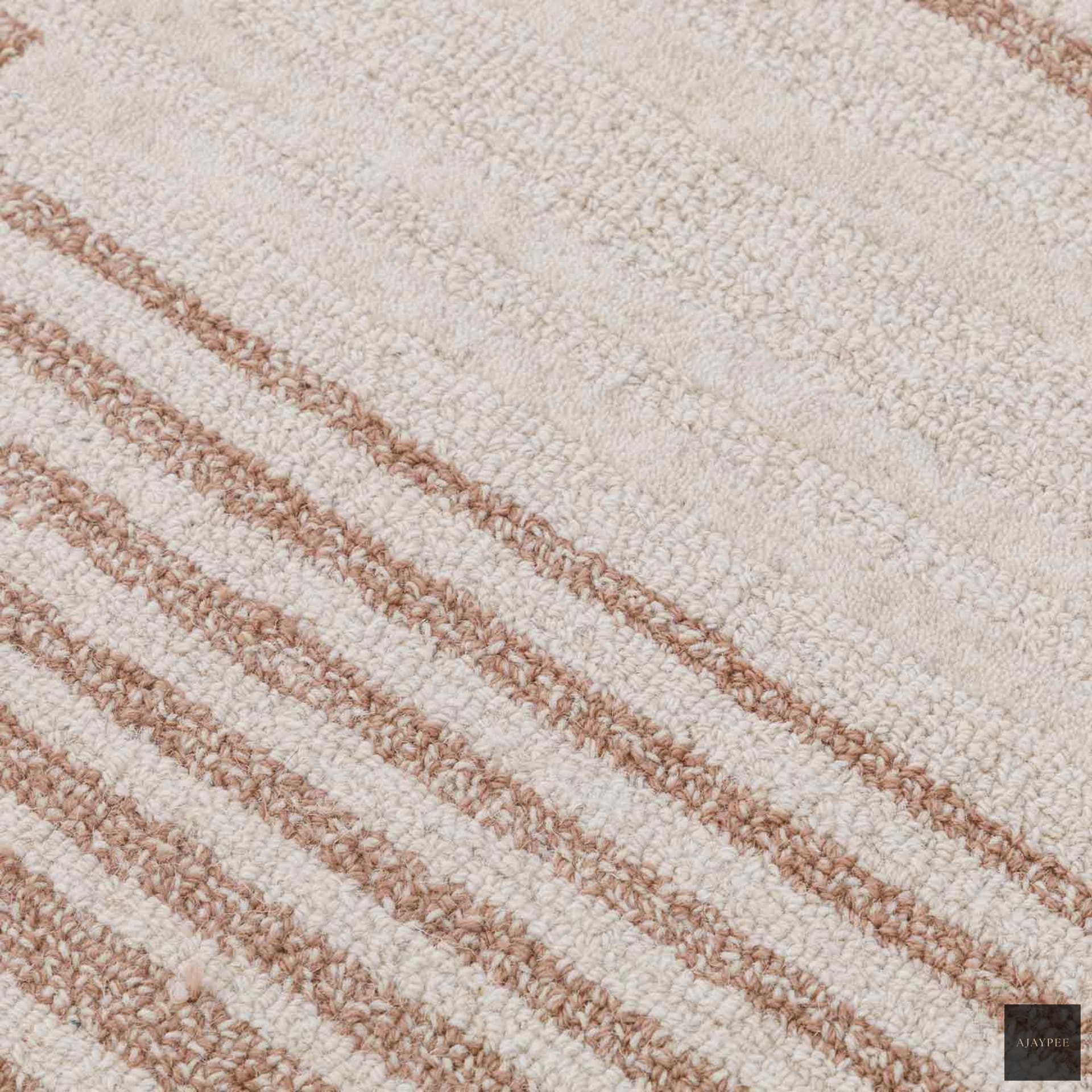 Block Hand Tufted Woollen Rug - Cotton - Hand Tufted - Ajaypee Carpets (Thumbnail 4)