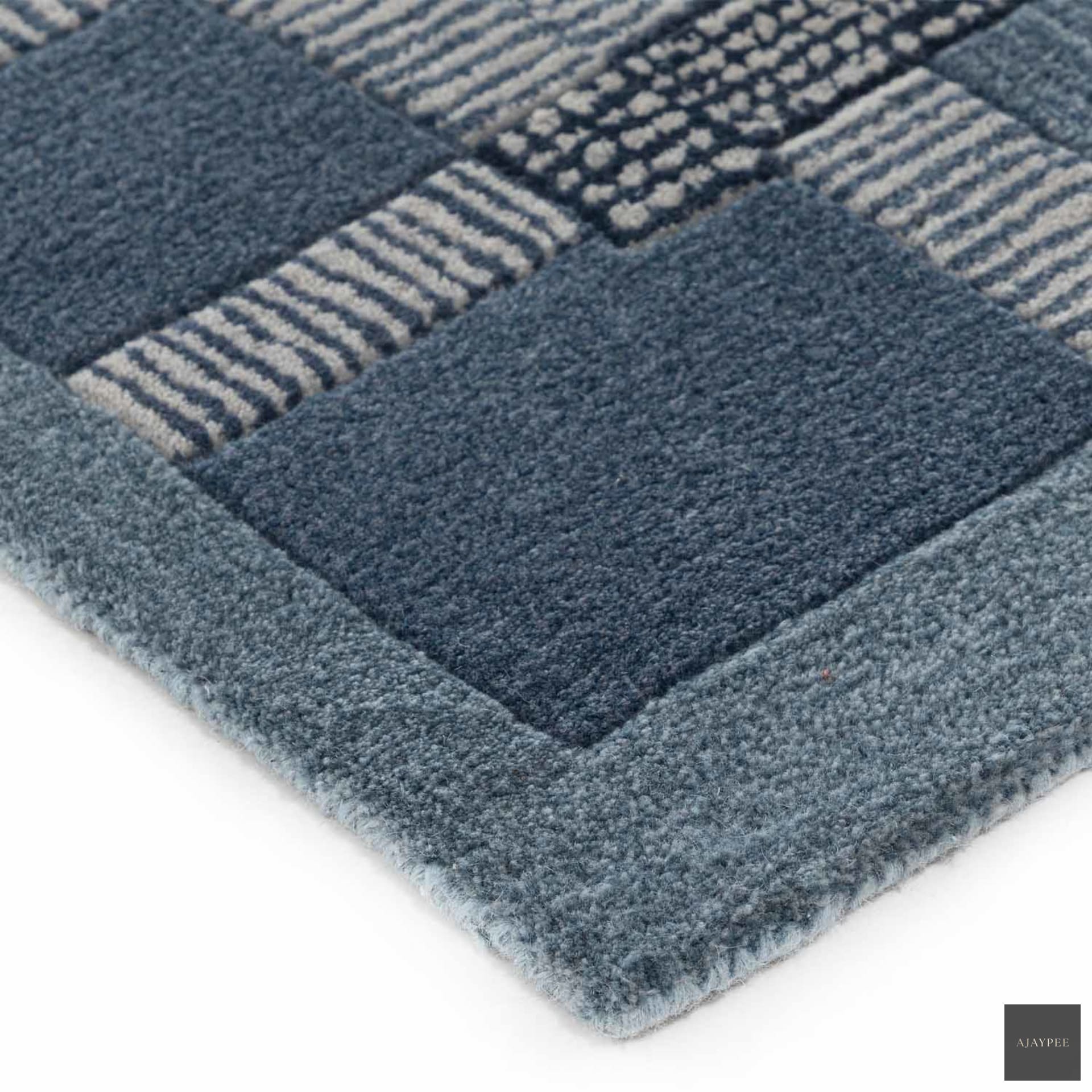Blurred Amalgamations Hand Tufted Woollen Rug By Shripal Munshi - Cotton - Hand Tufted - Ajaypee Carpets (Thumbnail 3)