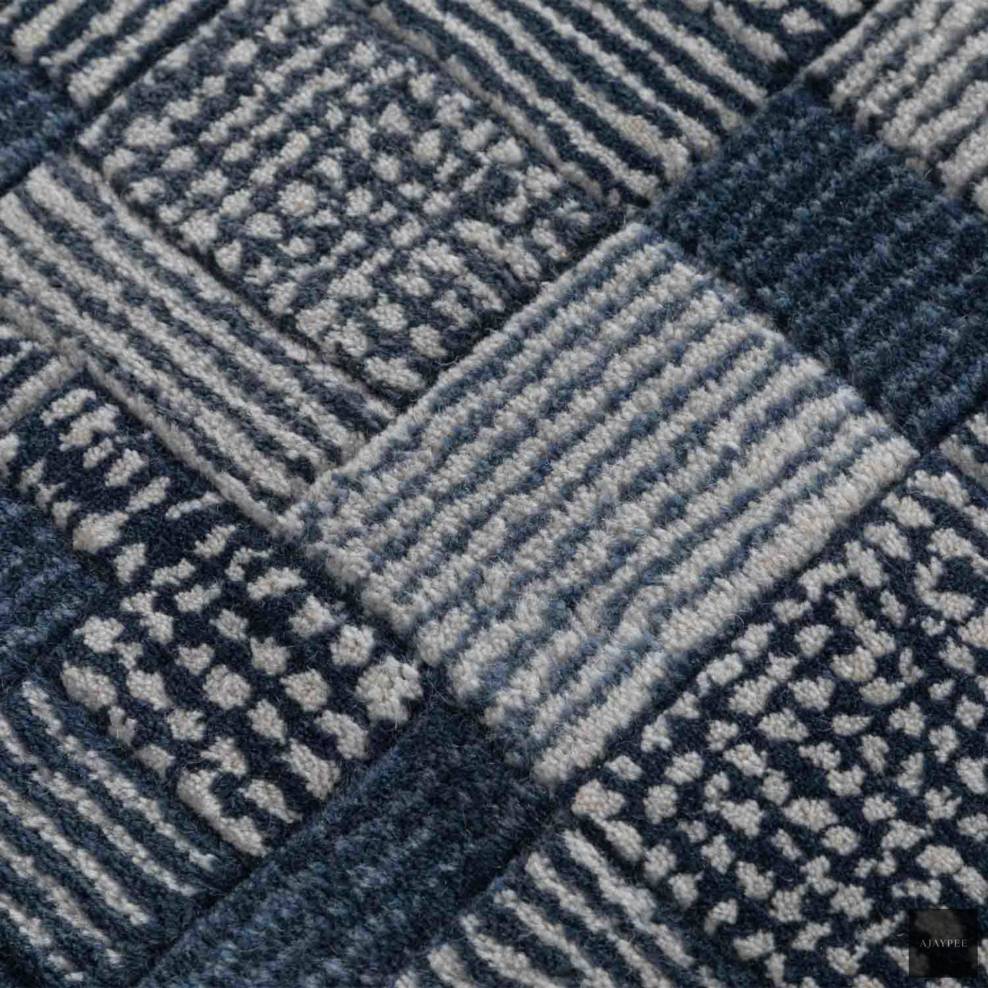 Blurred Amalgamations Hand Tufted Woollen Rug By Shripal Munshi - Cotton - Hand Tufted - Ajaypee Carpets (Thumbnail 4)