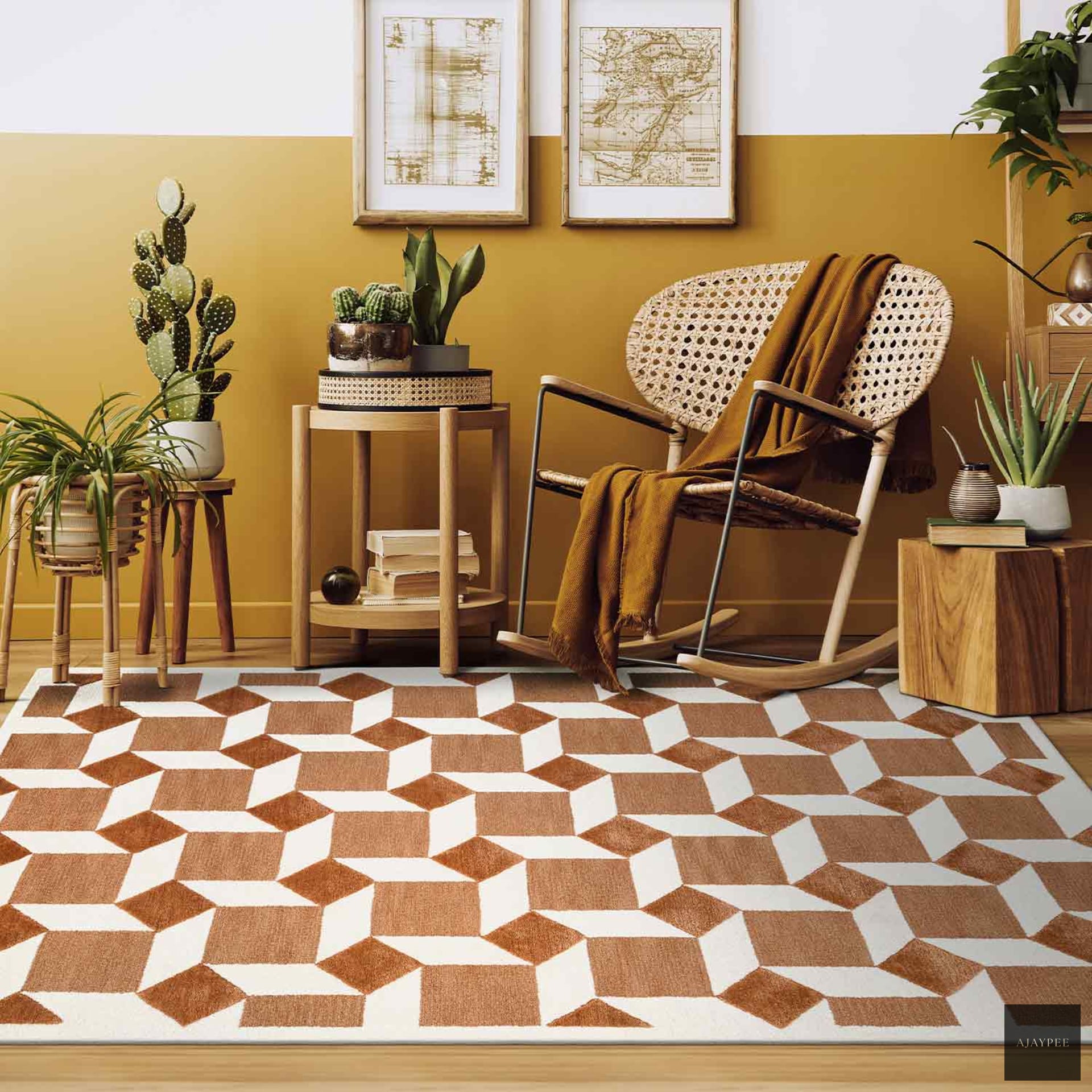 Boxxed Hand Tufted Woollen Rug – Cotton Hand Tufted handmade carpet by Ajaypee Carpets