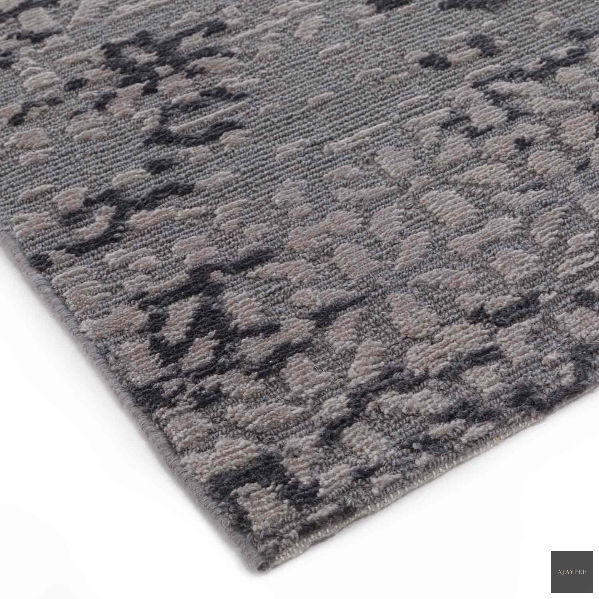 Brown-Whine Hand Knotted Woollen Rug - Cotton - Hand Knotted - Ajaypee Carpets (Thumbnail 2)