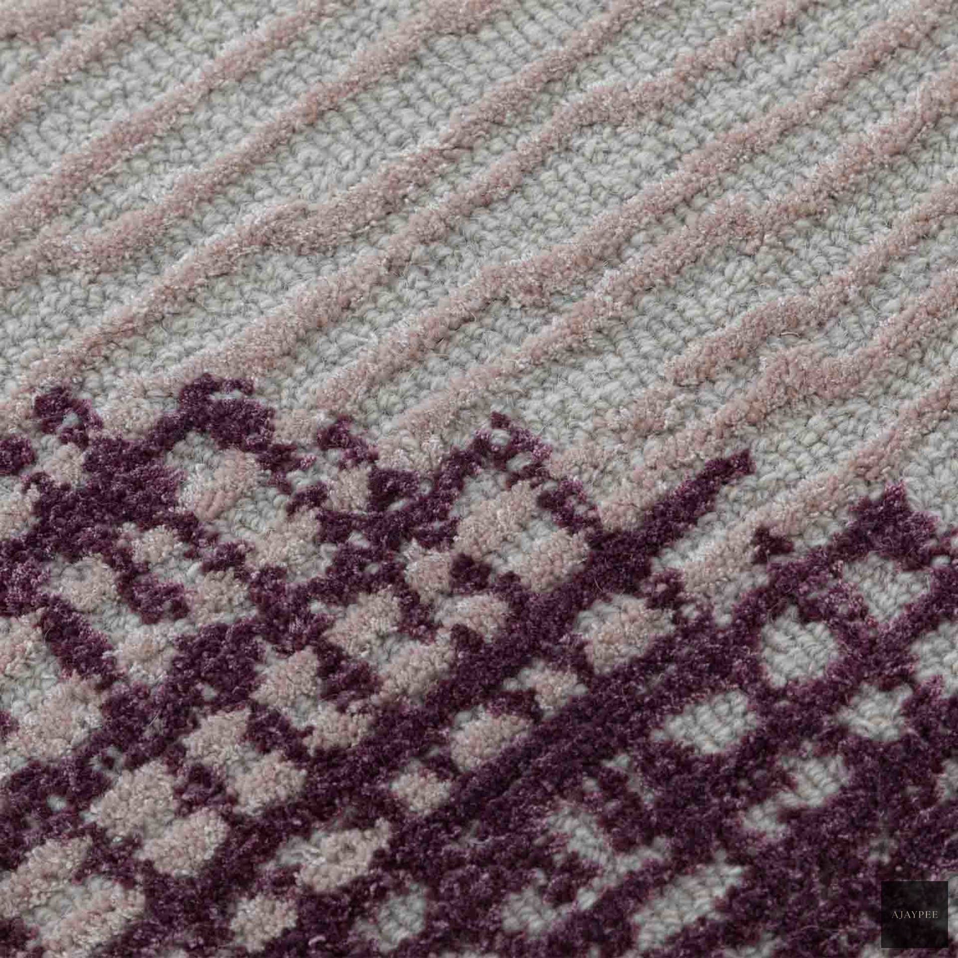 Cairo Hand Tufted Woollen And Viscose Rug - Cotton - Hand Tufted - Ajaypee Carpets (Thumbnail 3)