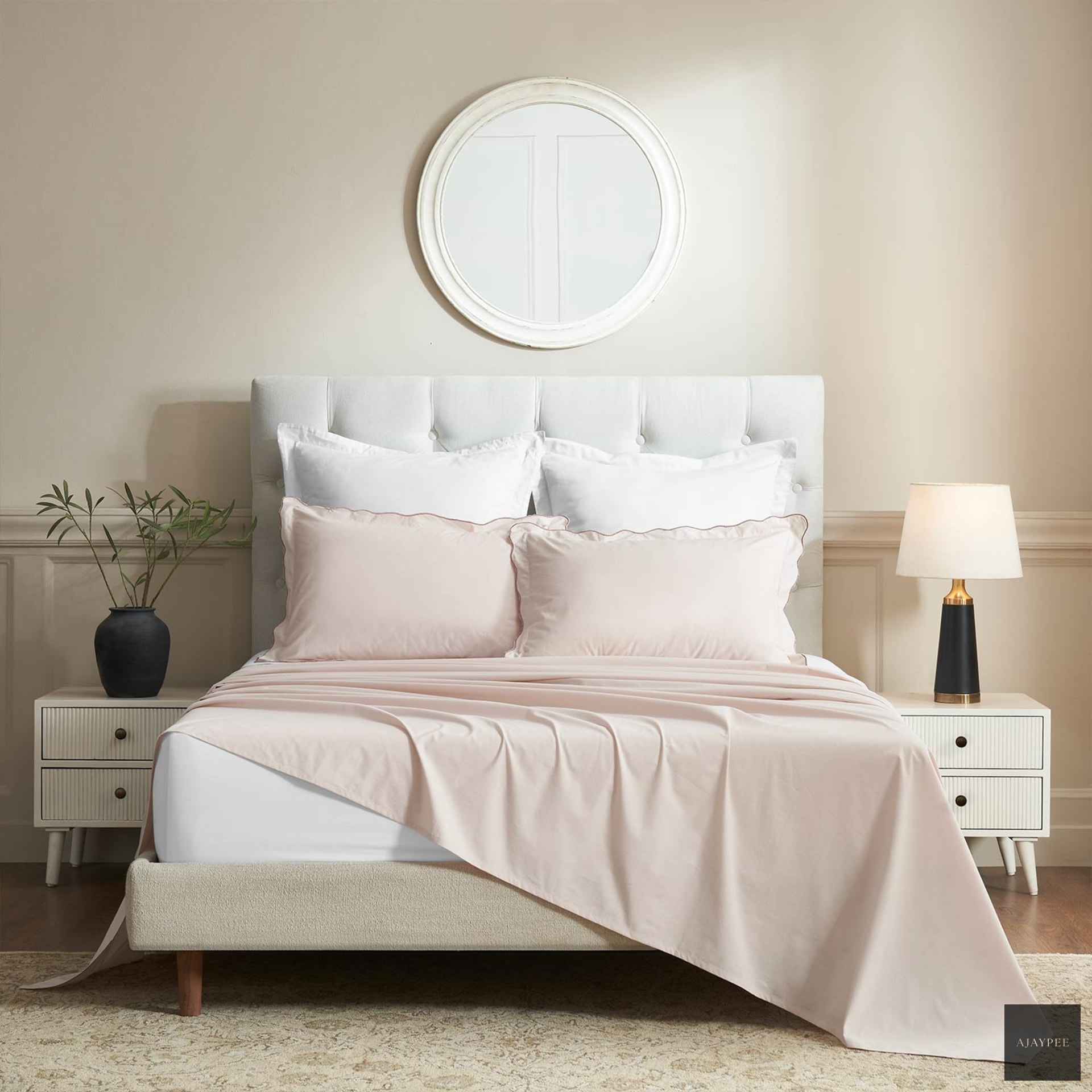 Camelia Cotton Percale Bedsheet Set – Cotton Hand Woven handmade carpet by Ajaypee Carpets