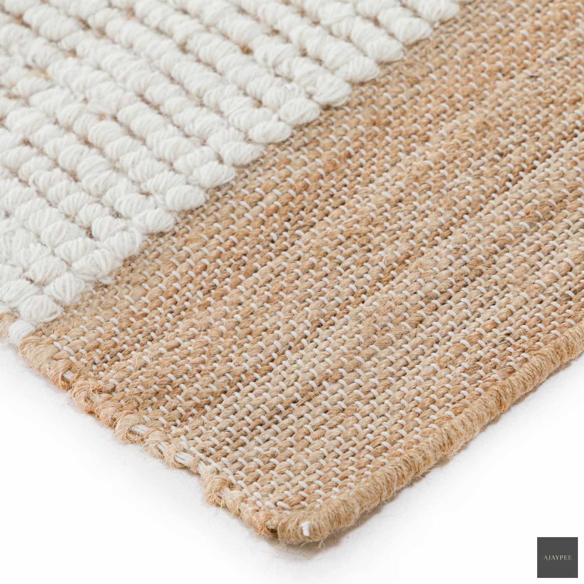 Cave Flat Weave Jute & Wool Dhurrie - Jute - Flatweave - Ajaypee Carpets (Thumbnail 3)