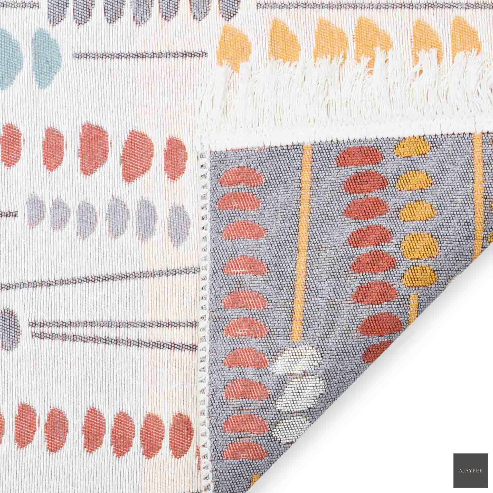 Cave Paint Recycled Cotton Reversible Kilim - Cotton - Kilim - Ajaypee Carpets (Thumbnail 6)