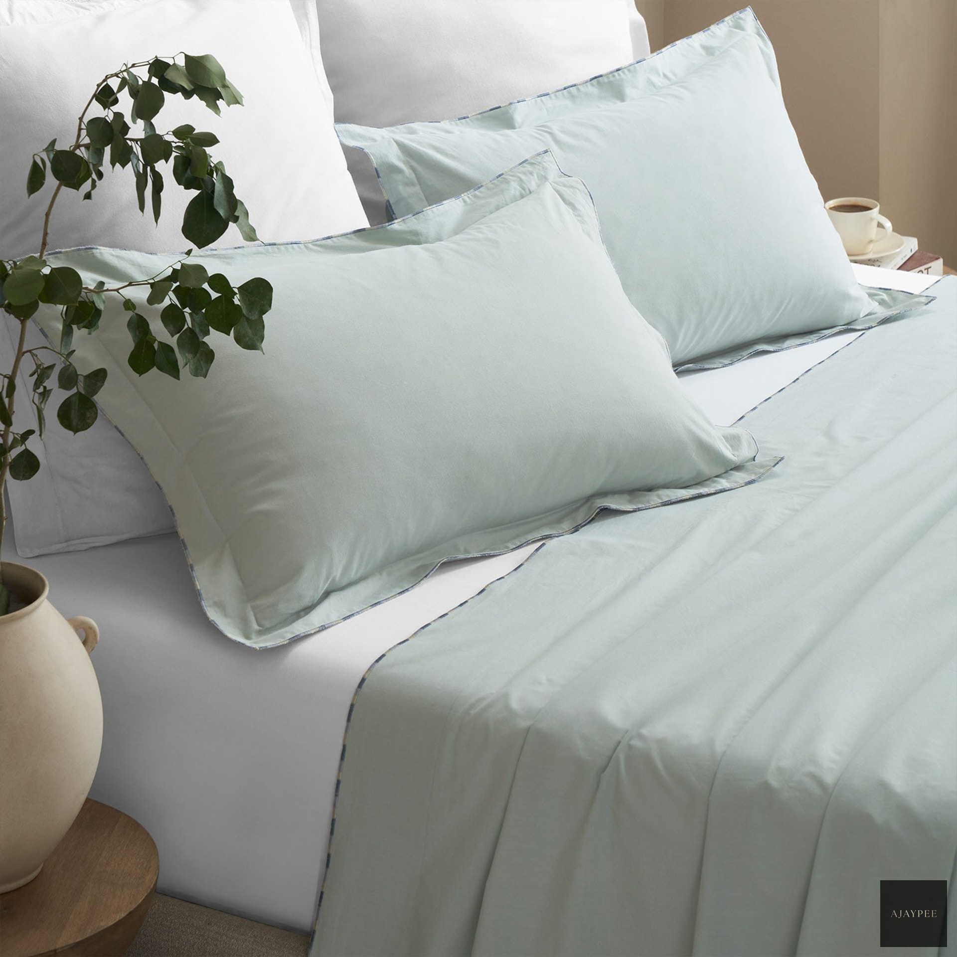 Celune Cotton Percale Bedsheet Set - Cotton - Hand Woven - Ajaypee Carpets (Thumbnail 3)