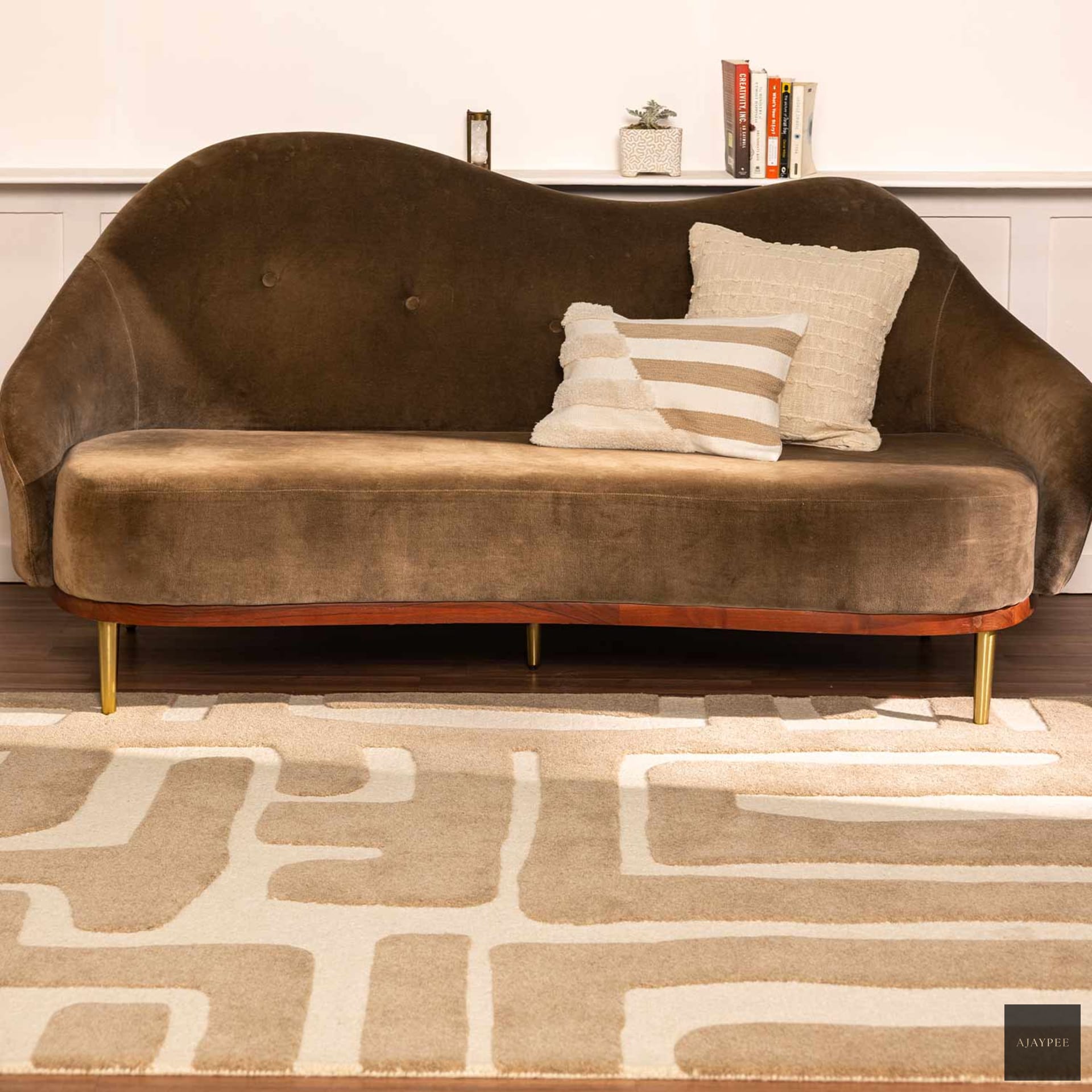 Clemmie Hand Tufted Woollen Rug - Cotton - Hand Tufted - Ajaypee Carpets (Detail)