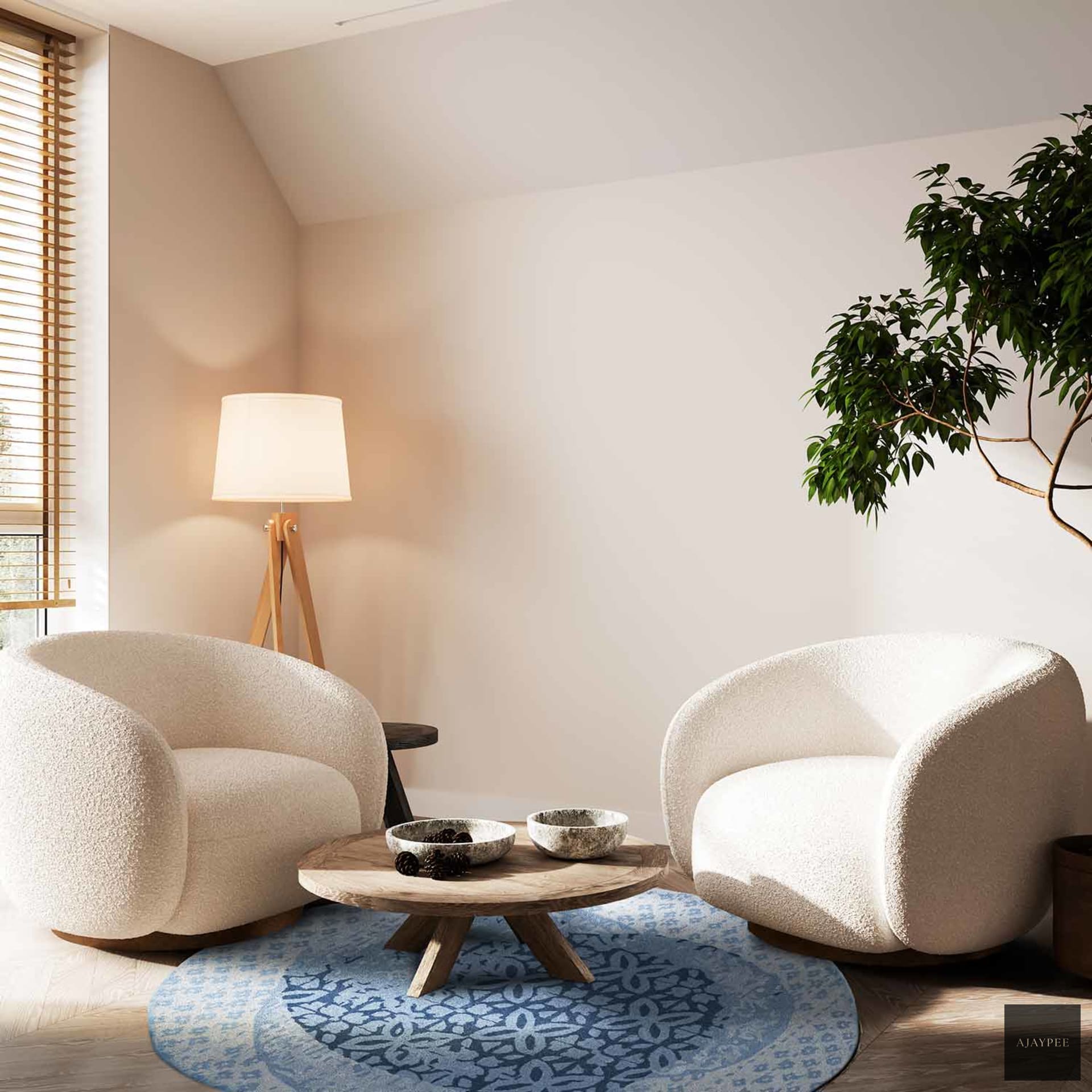 Cloud Hand Tufted Woollen And Viscose Rug - Cotton - Hand Tufted - Ajaypee Carpets