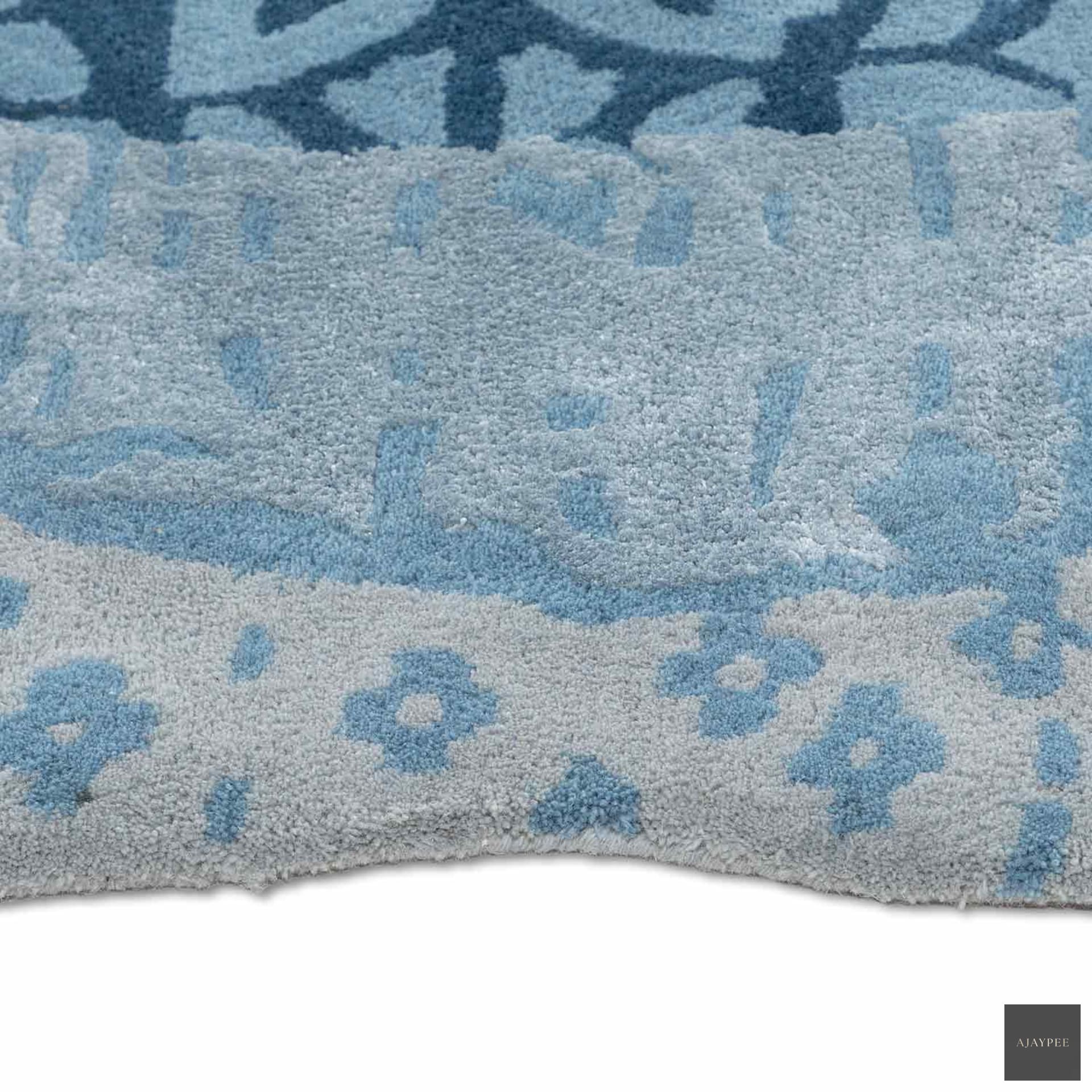 Cloud Hand Tufted Woollen And Viscose Rug - Cotton - Hand Tufted - Ajaypee Carpets (Thumbnail 3)