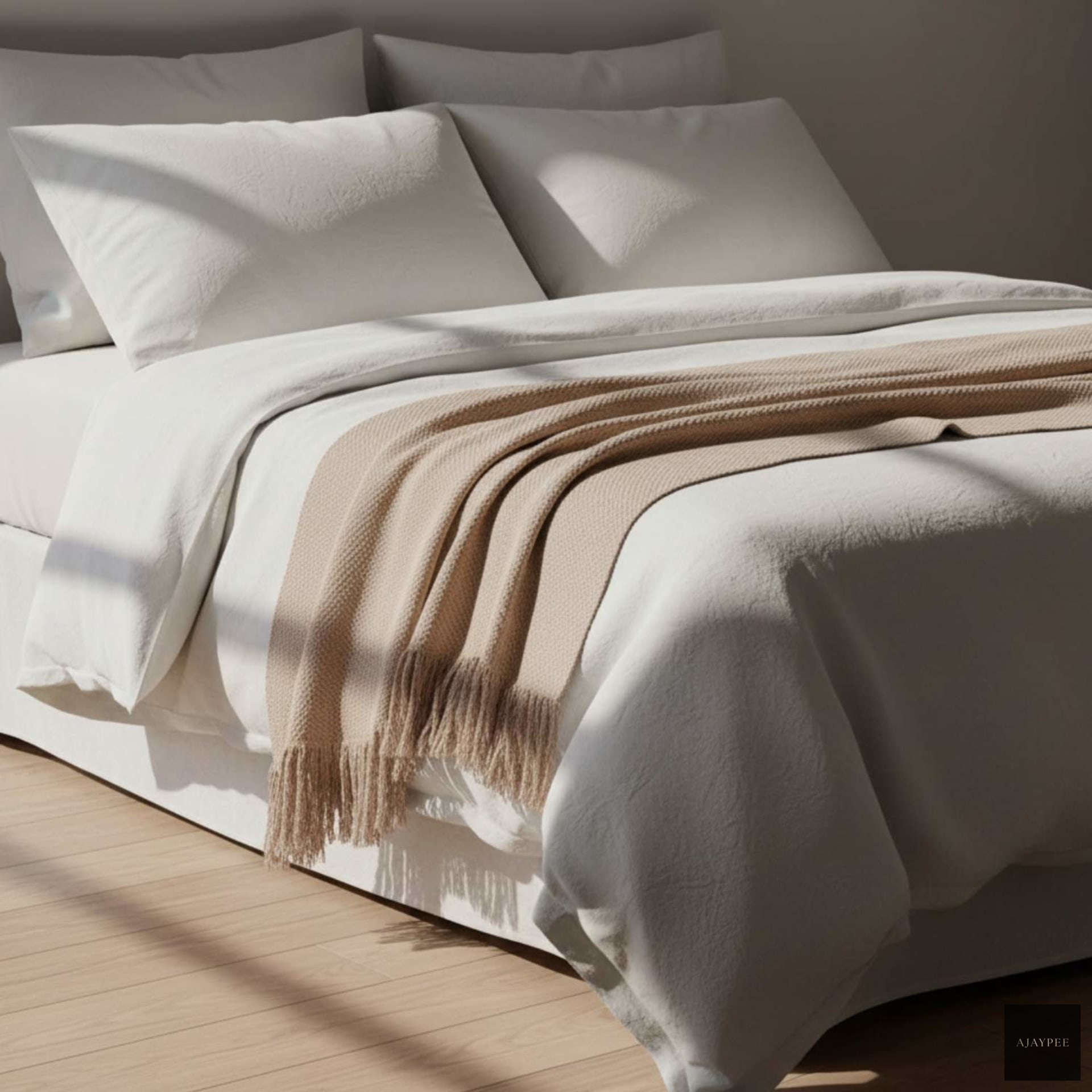 Bouclé Cotton Dobby Design Throw - Cotton - Hand Woven - Ajaypee Carpets