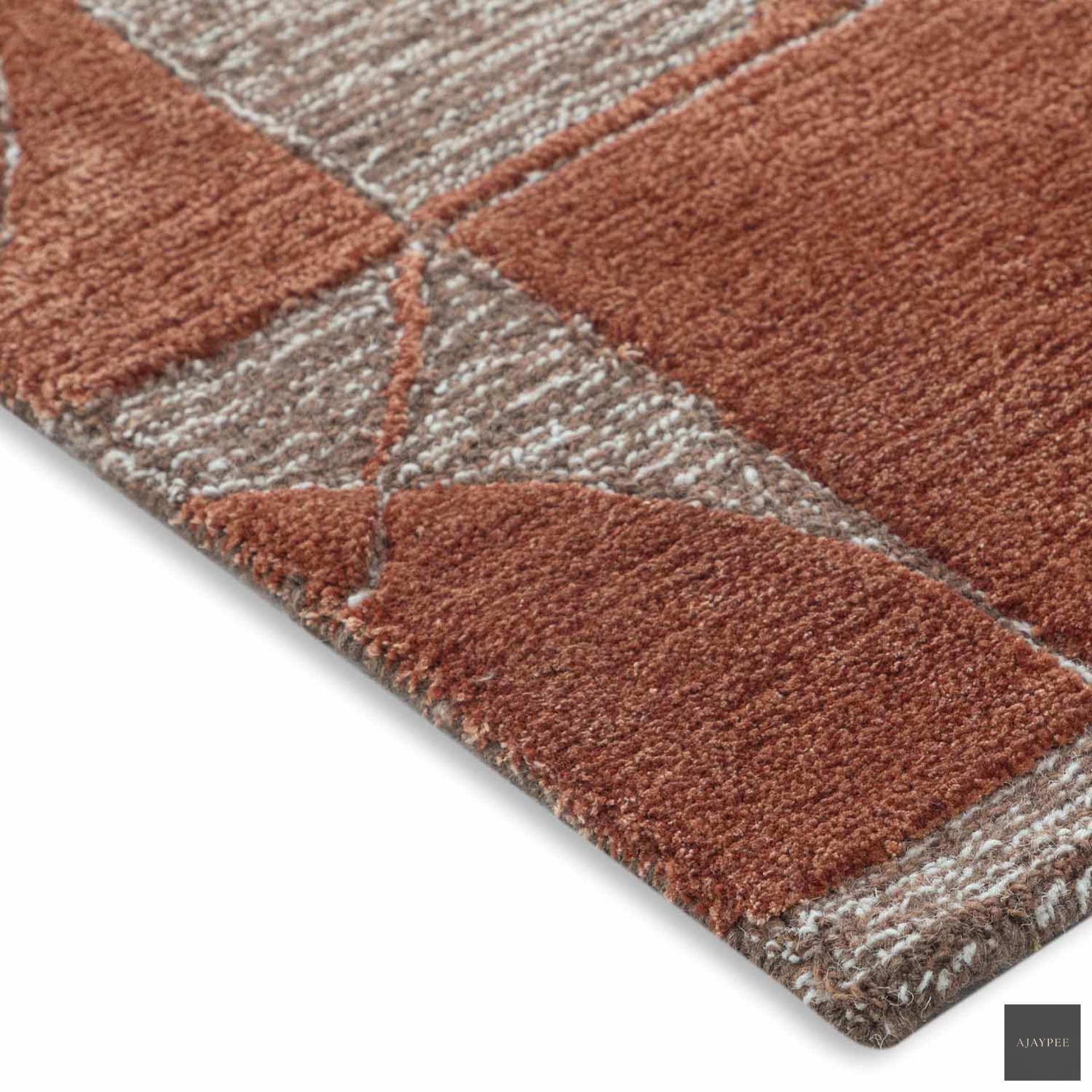 Dakarai Hand Tufted Woollen And Viscose Rug - Cotton - Hand Tufted - Ajaypee Carpets (Thumbnail 3)