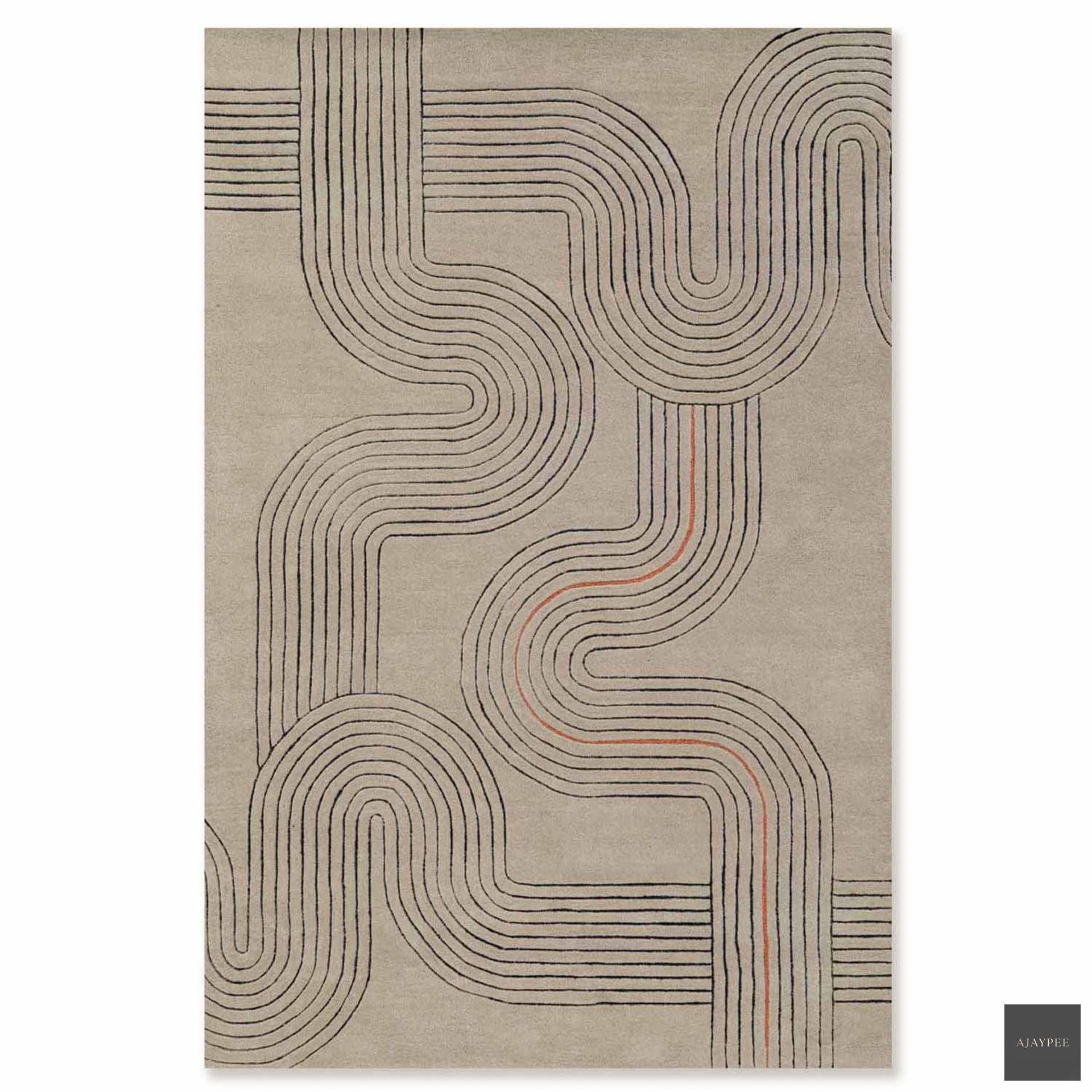 Dendera Hand Tufted Woollen And Viscose Rug - Cotton - Hand Tufted - Ajaypee Carpets (Detail)