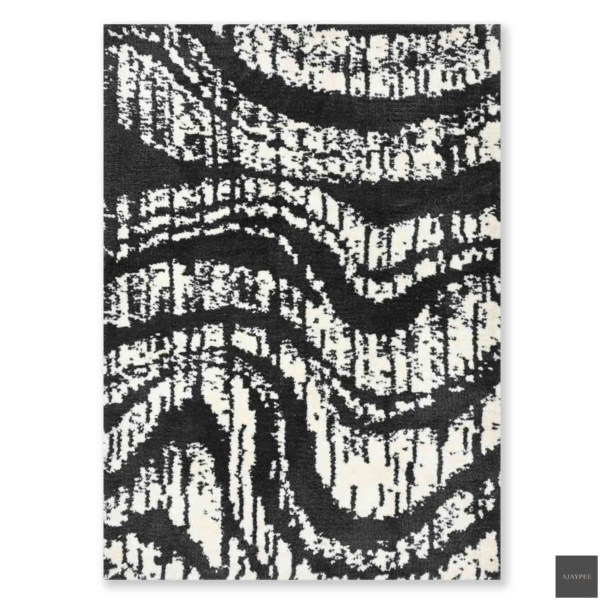 Ebony Hand Tufted Rug - Cotton - Hand Tufted - Ajaypee Carpets (Detail)