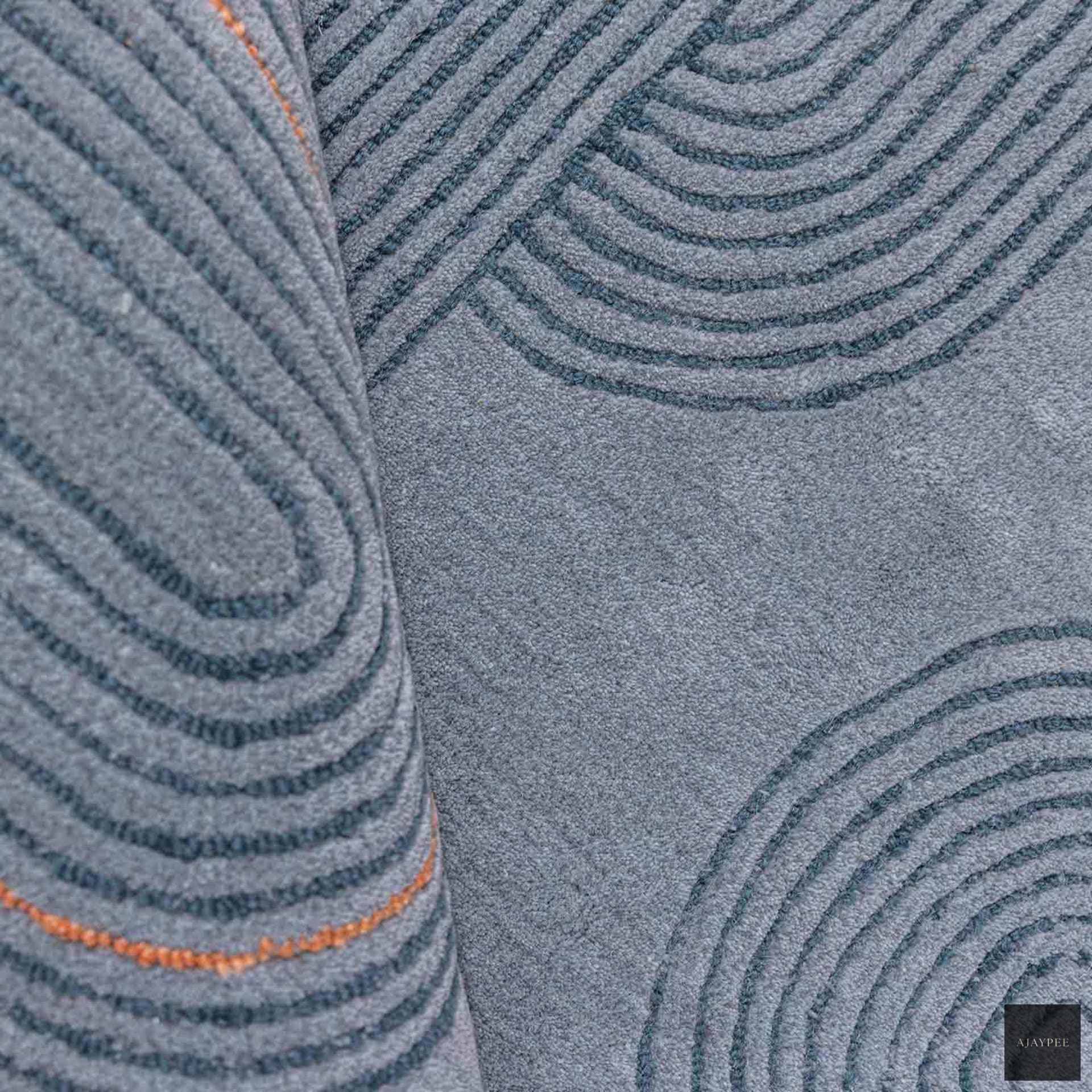 Farida Hand Tufted Woollen And Viscose Rug - Cotton - Hand Tufted - Ajaypee Carpets (Thumbnail 6)