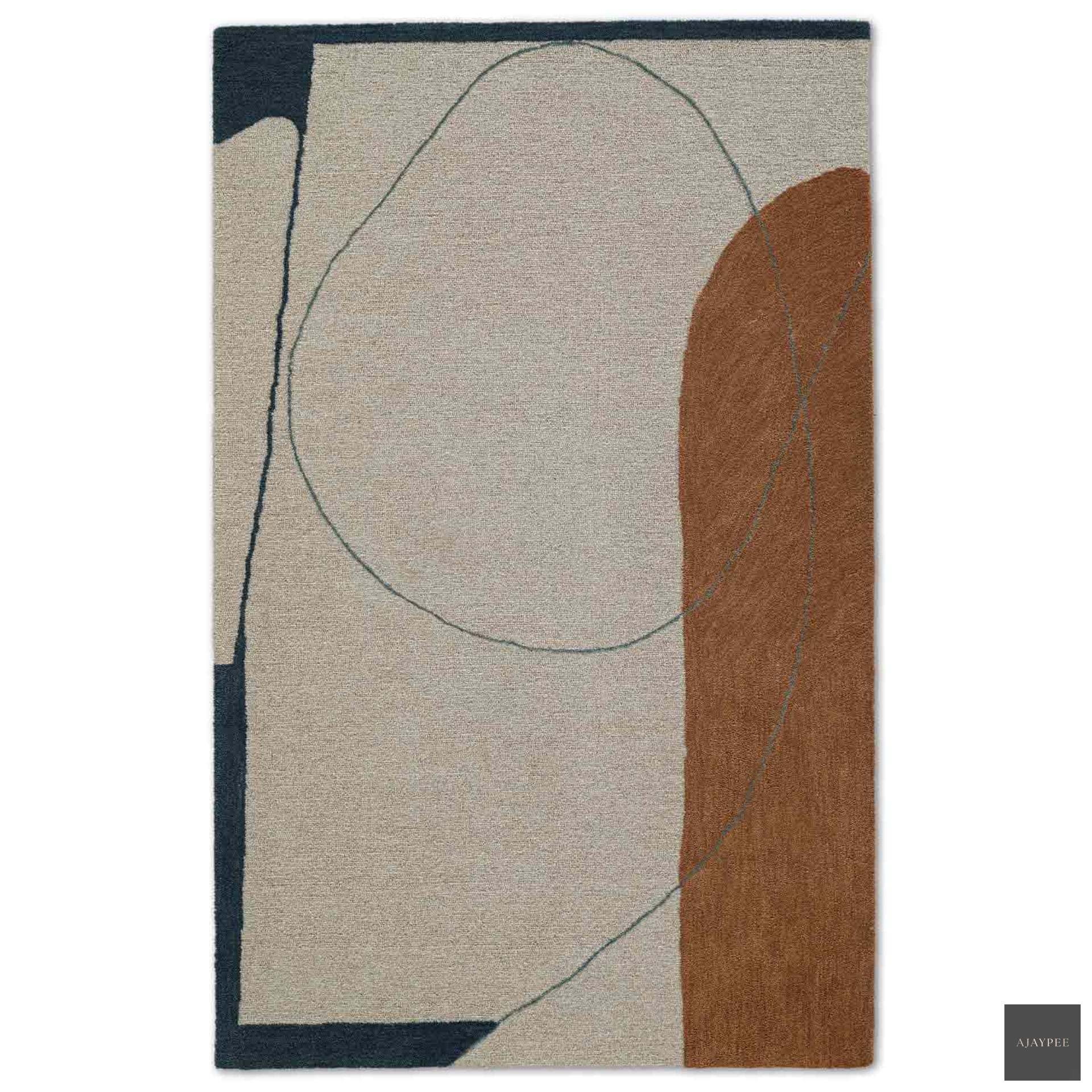 Flora Hand Tufted Woollen Rug - Cotton - Hand Tufted - Ajaypee Carpets (Detail)