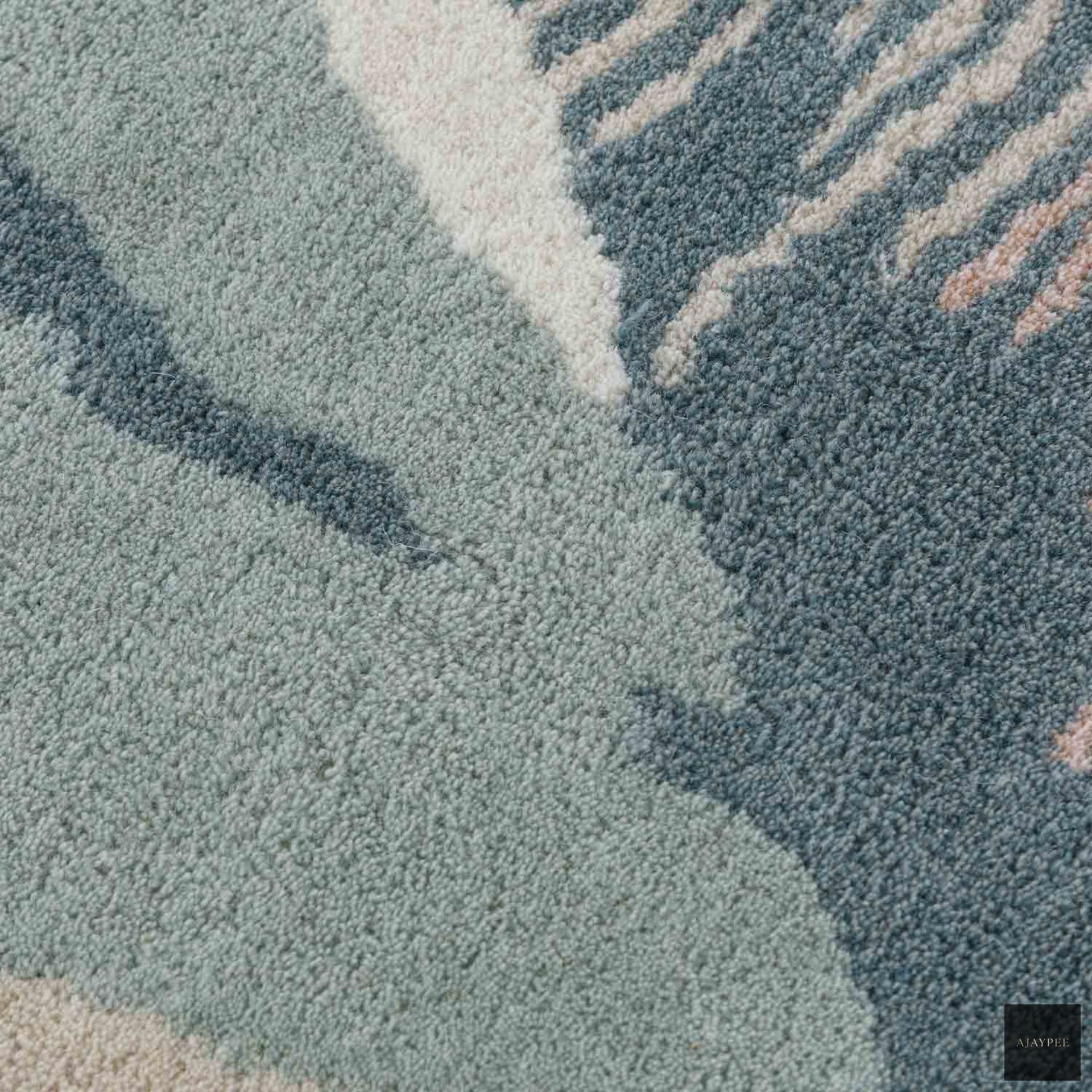 Geo Hand Tufted Woollen Rug - Cotton - Hand Tufted - Ajaypee Carpets (Thumbnail 4)