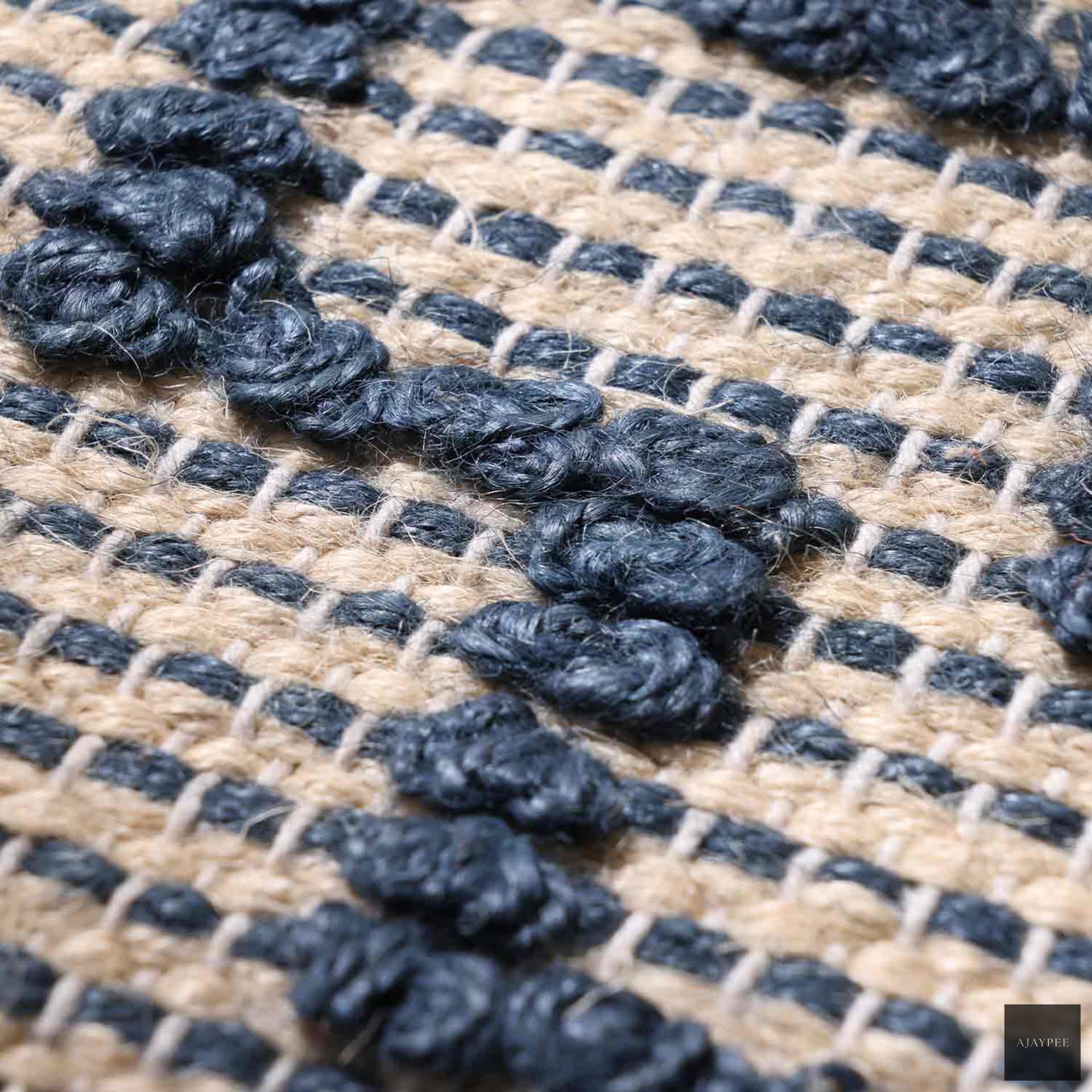 Geometric Flat Weave Jute Dhurrie - Jute - Flatweave - Ajaypee Carpets (Detail)