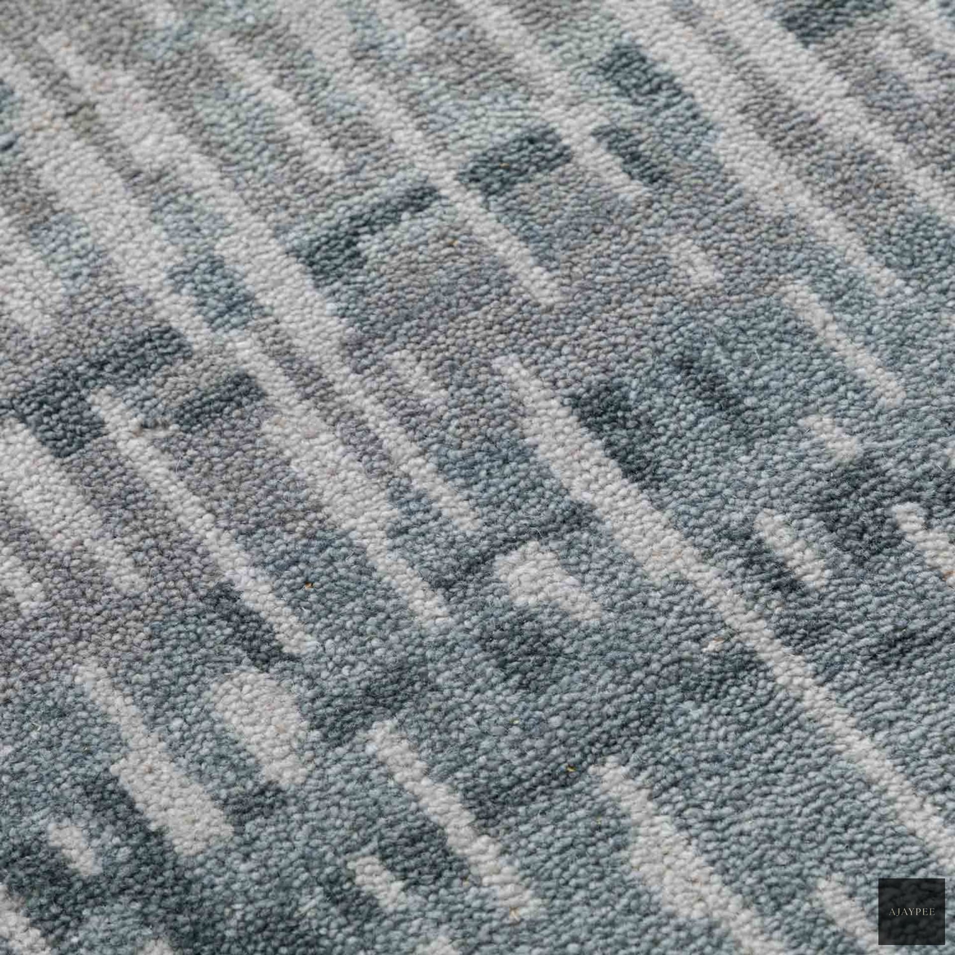 Glitch Vertical Hand Knotted Woollen Rug - Cotton - Hand Knotted - Ajaypee Carpets (Thumbnail 3)