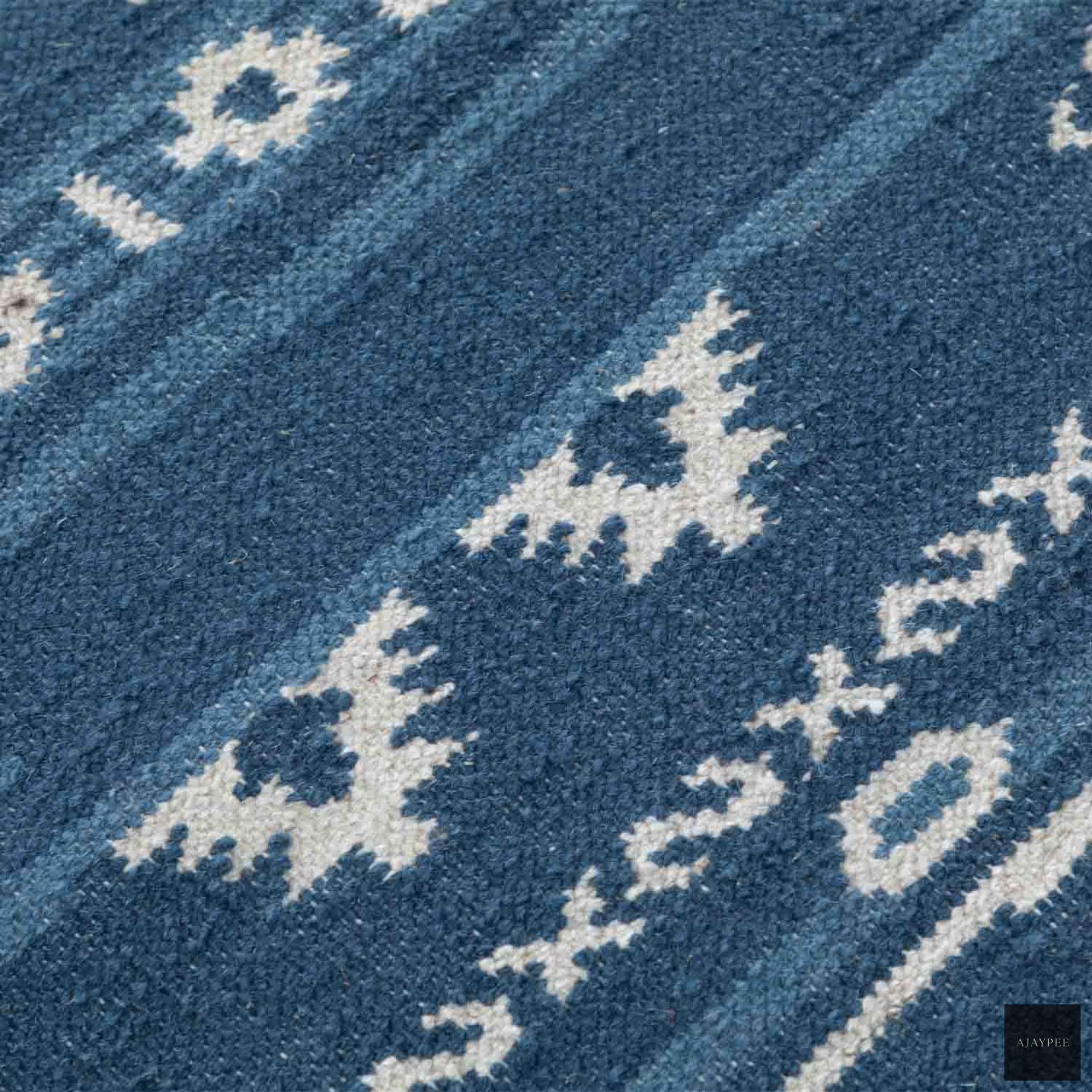 Henna Hand Woven Woollen Kilim - Wool - Kilim - Ajaypee Carpets (Thumbnail 3)
