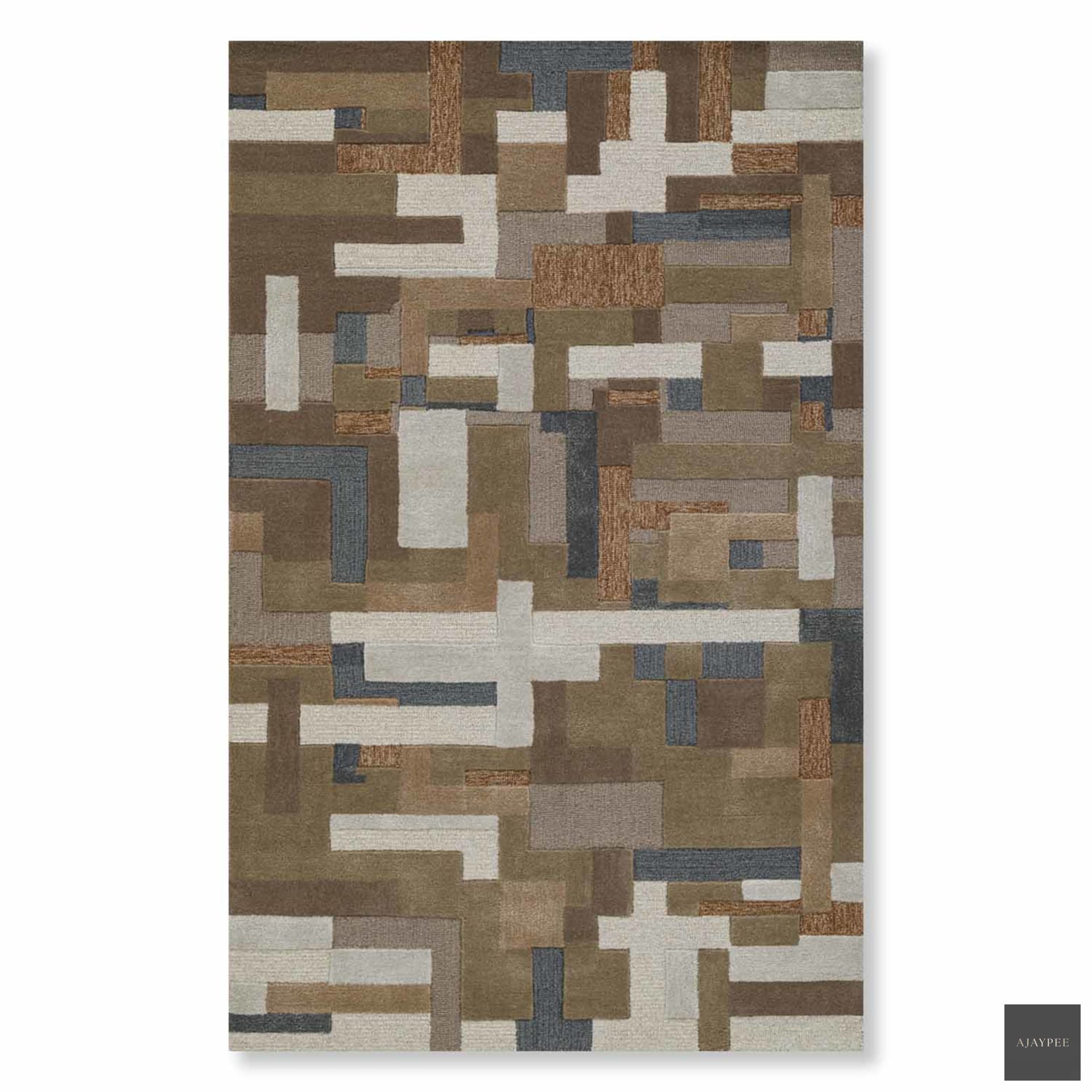 Heqet Hand Tufted Woollen And Viscose Rug - Cotton - Hand Tufted - Ajaypee Carpets (Detail)