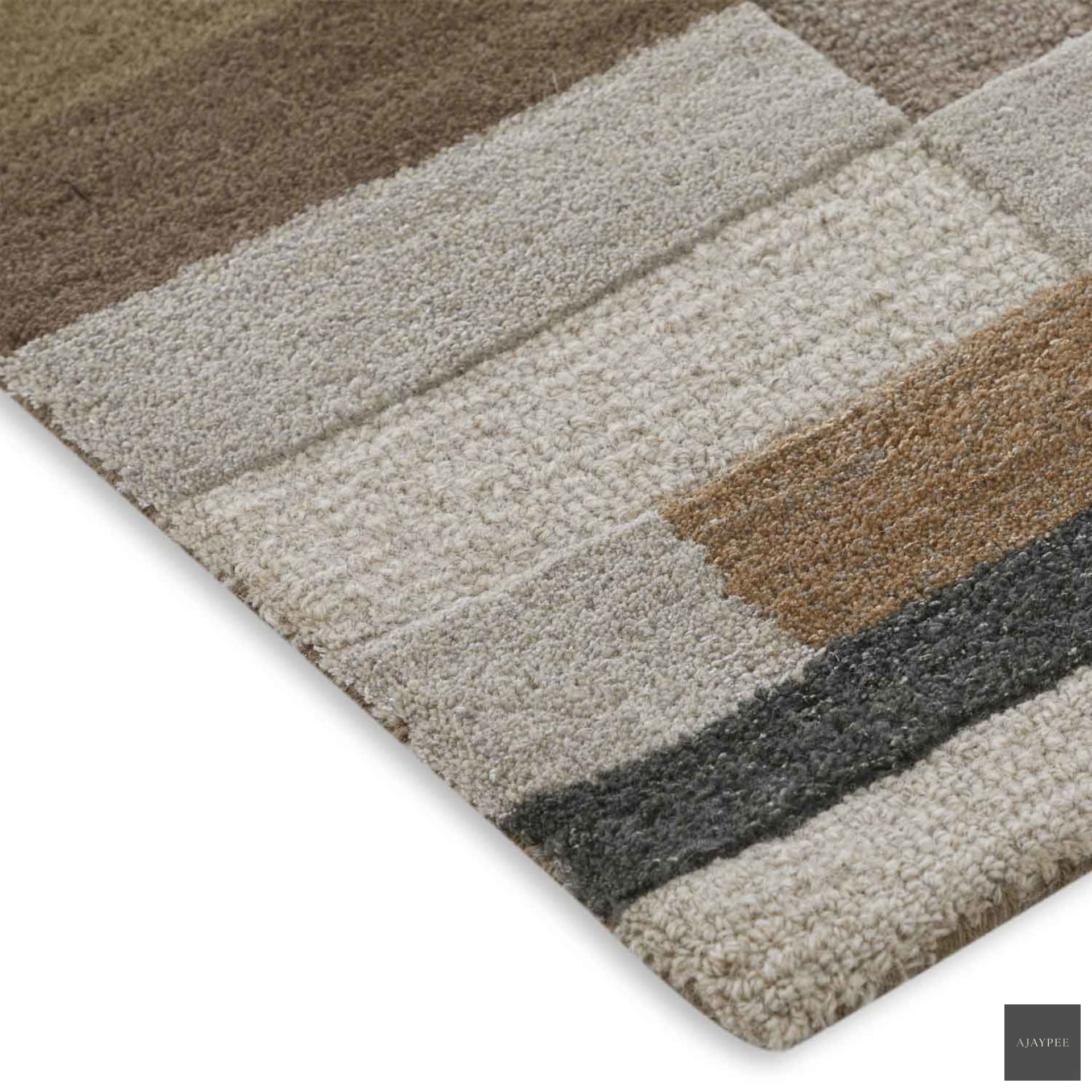 Heqet Hand Tufted Woollen And Viscose Rug - Cotton - Hand Tufted - Ajaypee Carpets (Thumbnail 3)