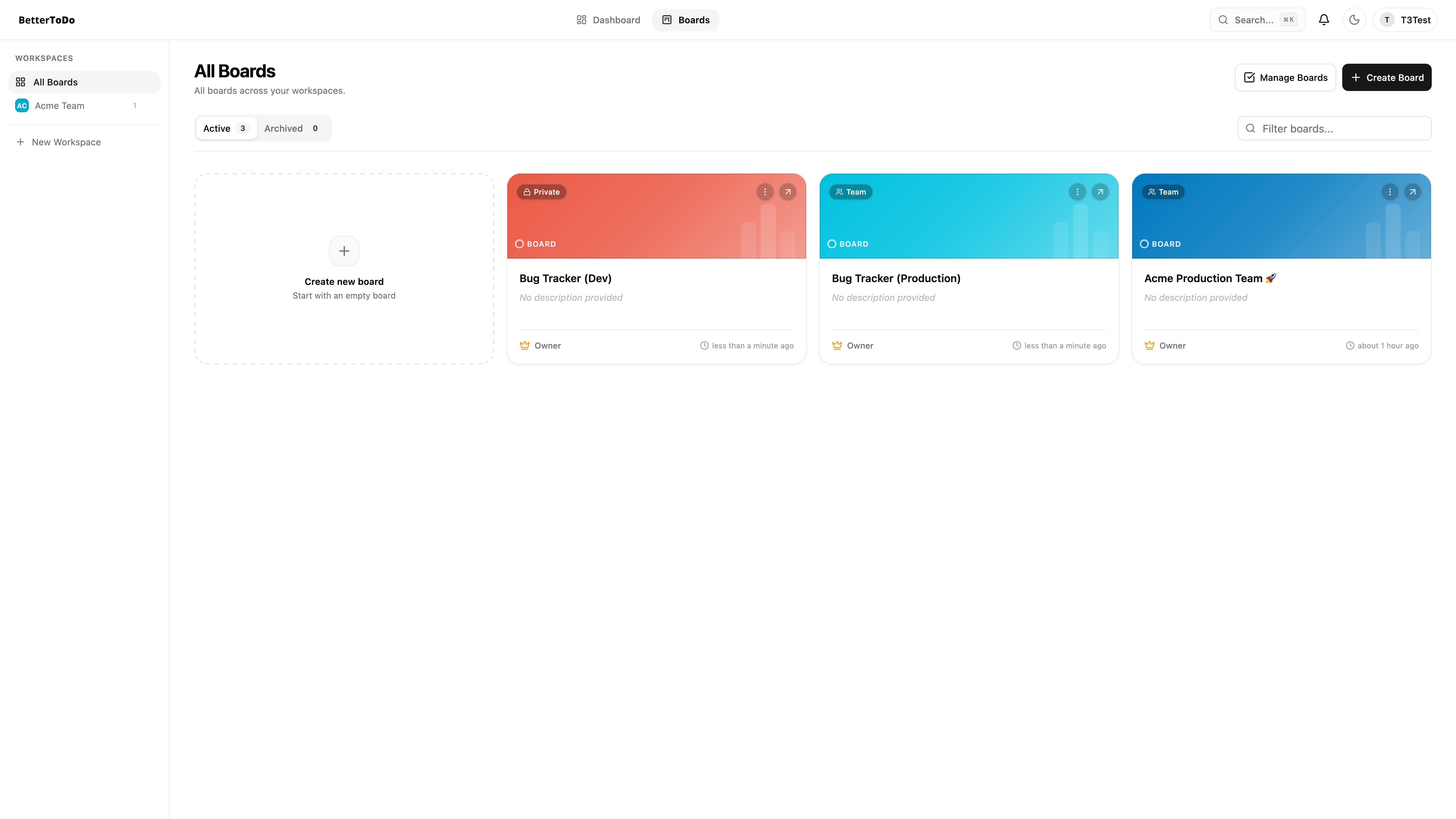 Workspace Directory showing multi-tenancy organization and board management