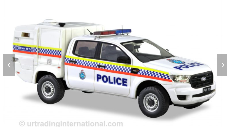 Ford Ford Ranger 1/43 diecast Regional Police — Western Australia Police Force Australia