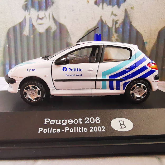 Peugeot Peugeot 206 1/43 diecast Police — Police Fédérale / Federale Politie Belgium