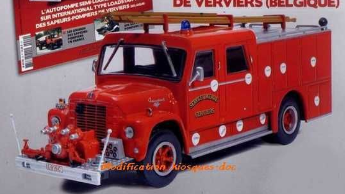 International International Harvester 1/43 diecast Fire — Pompiers / Brandweer Belgium