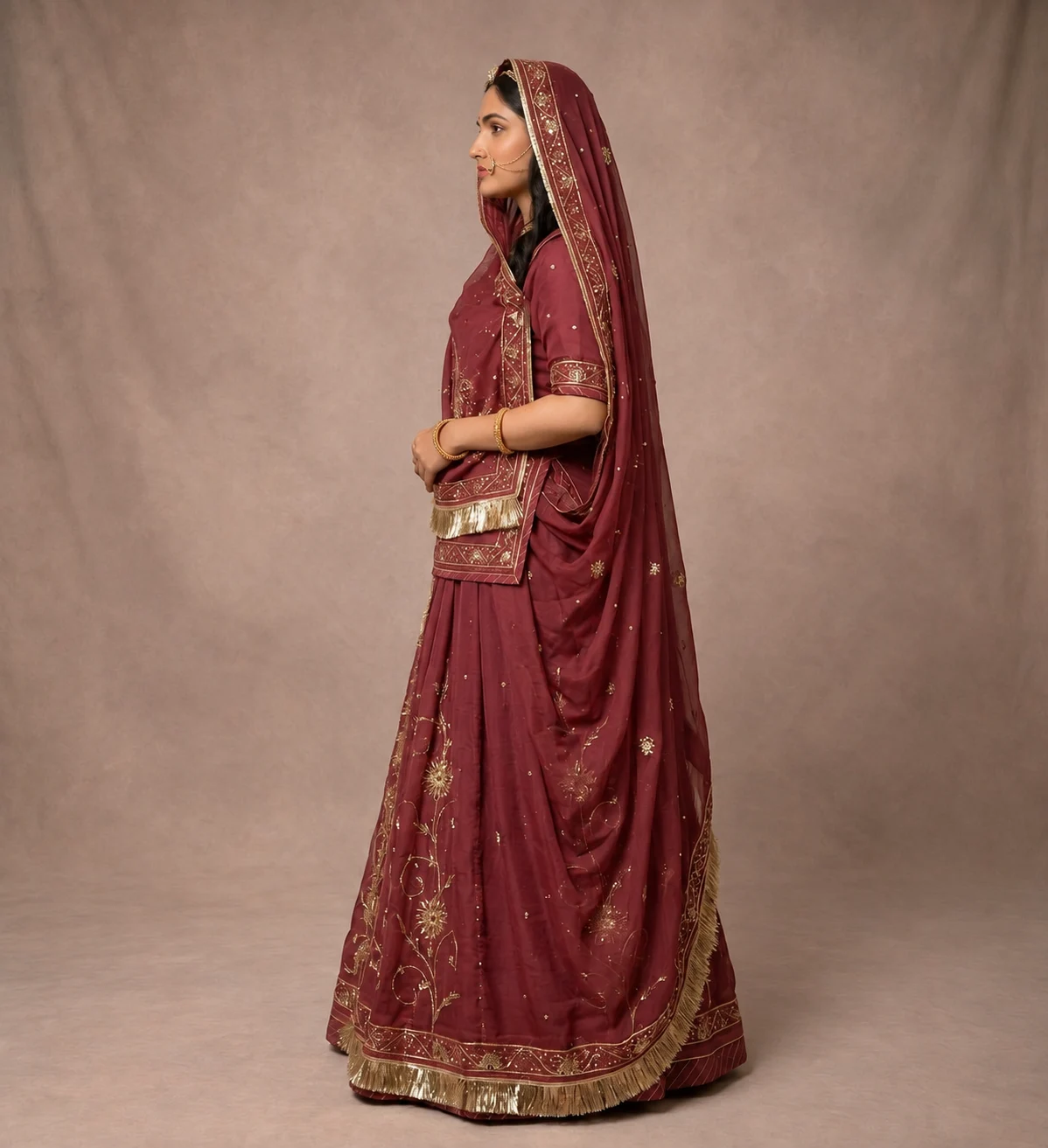 Rani Maroon Poshak alternate view