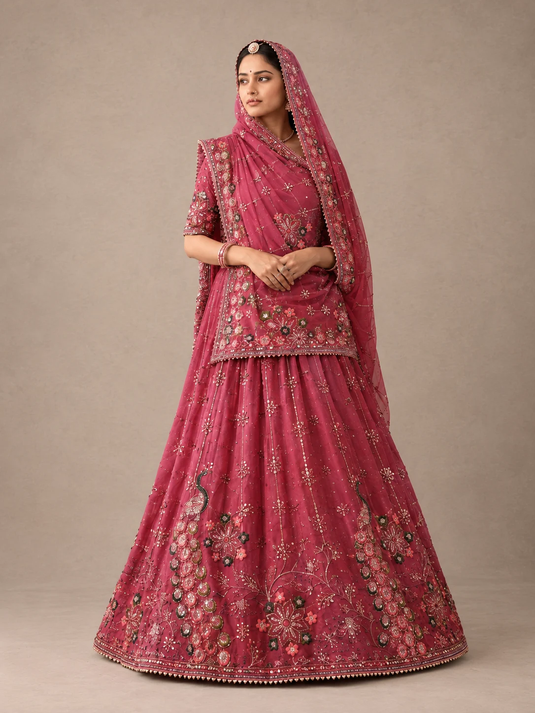 Gulbahar Poshak Rajputi poshak – Tissue Georgette & Chiffon with Handcrafted Gota Patti & Dabka Work