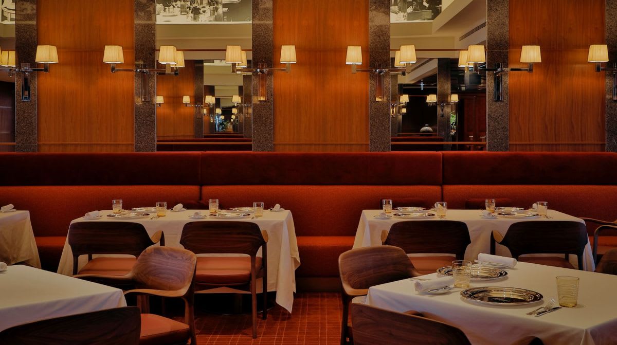 The elegant dining room of Girandole by Alain Ducasse