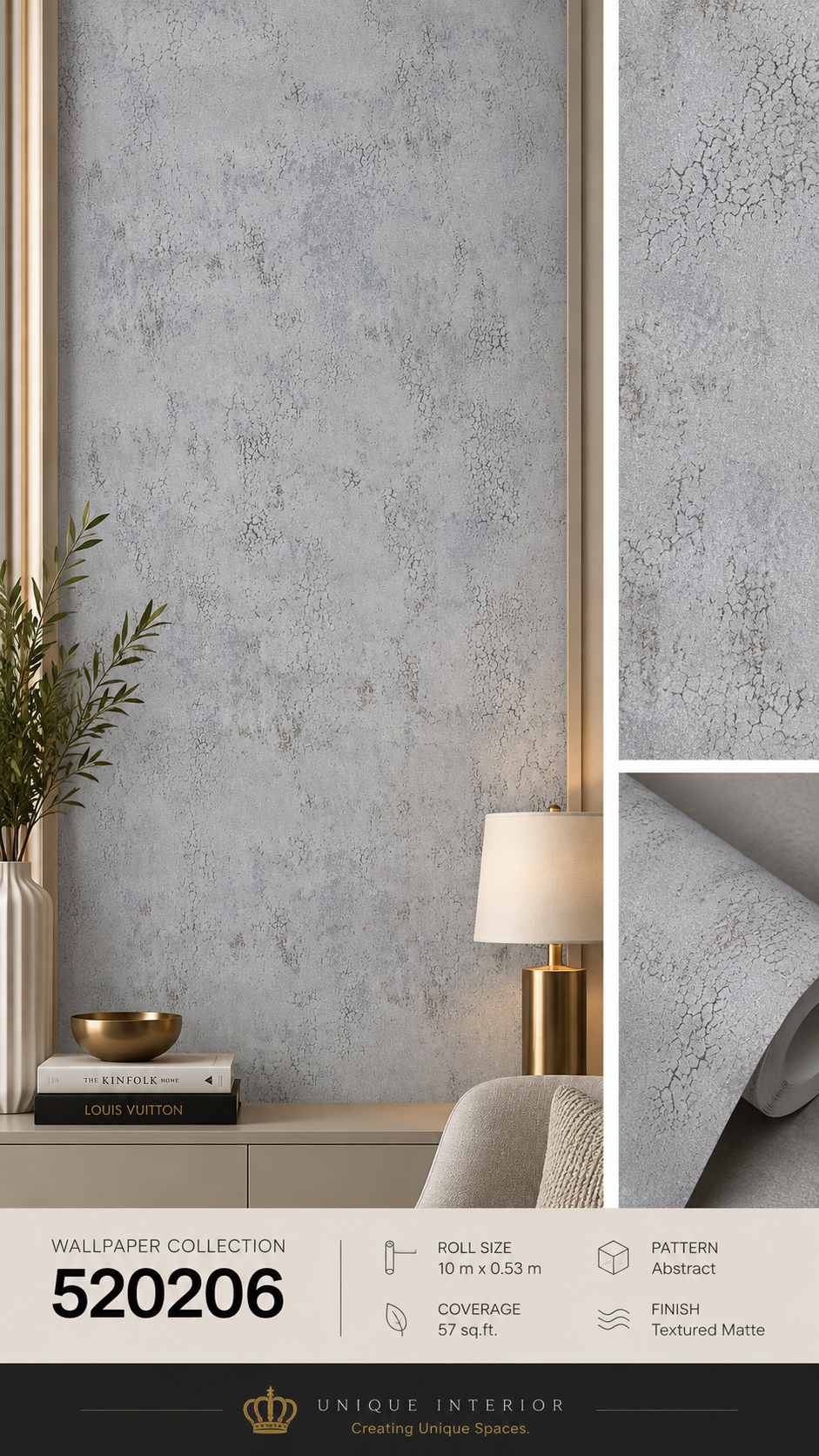 Crackled Concrete Grey