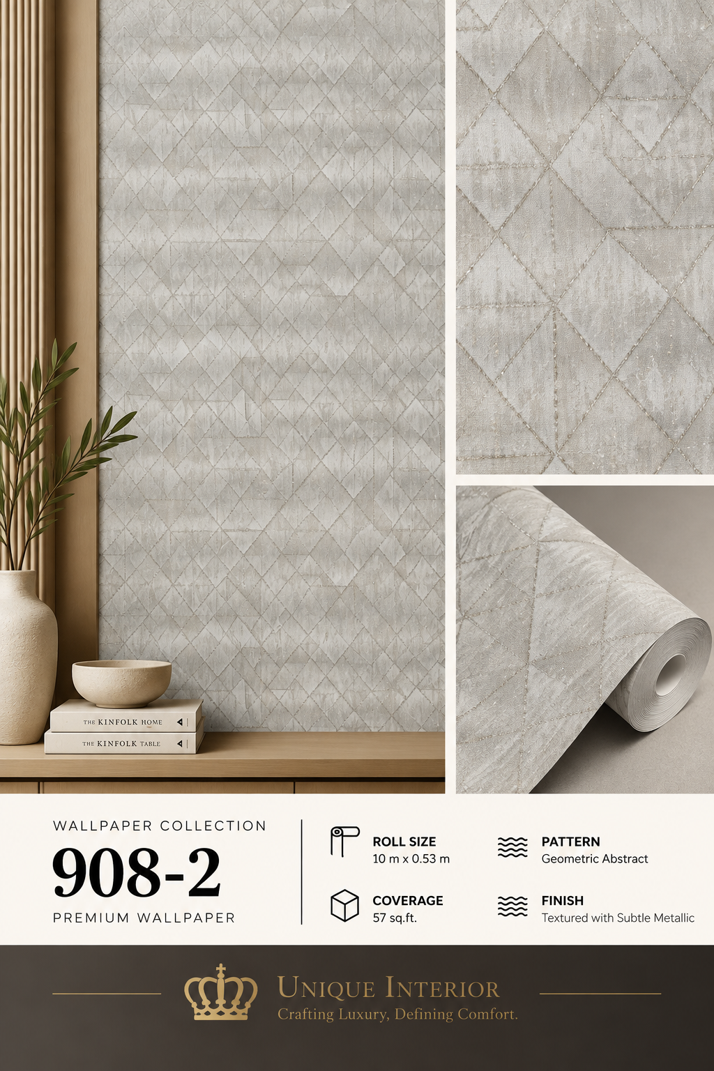 Taupe Diamond Trellis