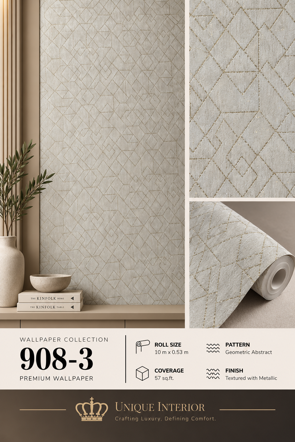 Linen Gold Trellis
