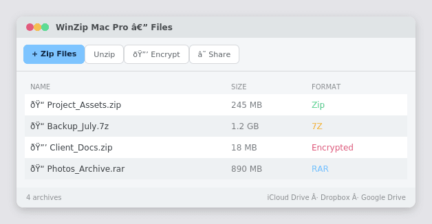 WinZip Mac Pro 12.0.7282