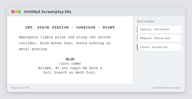 Final Draft 13 13.3.4 For Mac