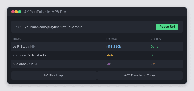 Download 4K YouTube to MP3 Pro Mac 26.3.0