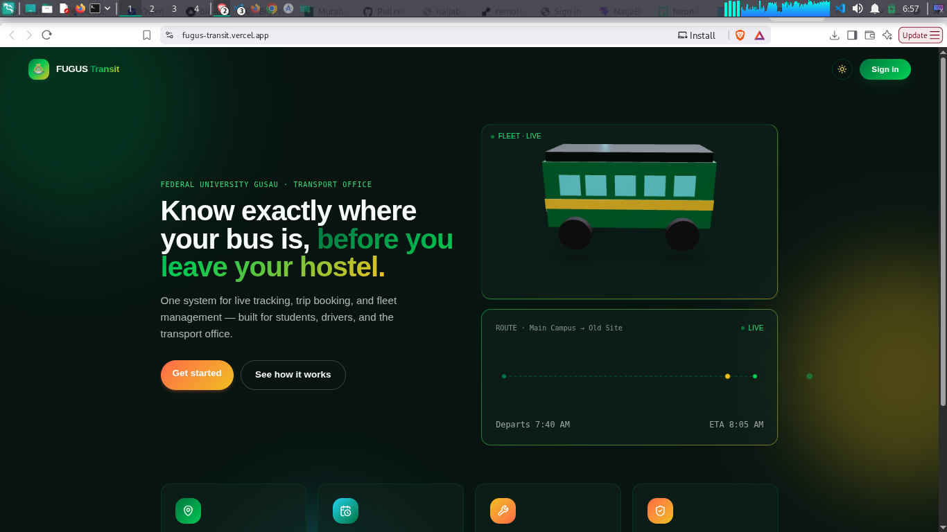 FUGUS Transit - Campus Bus Tracking