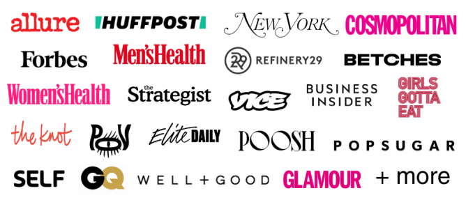 Logos of websites and magazines that have quoted and/or featured Finn.