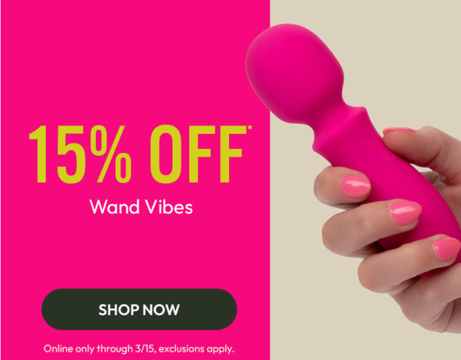 15% off wand vibes online, exclusions apply.
