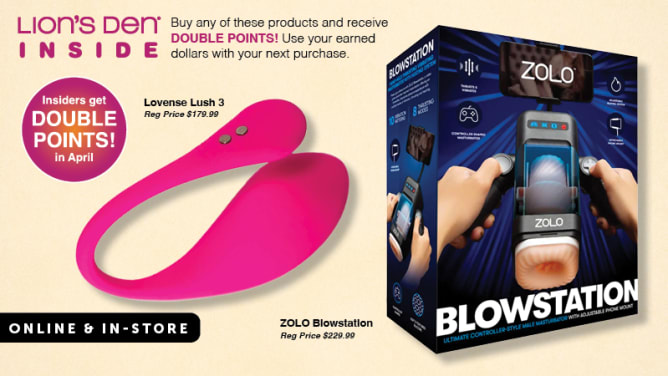 April INSIDER Deals! Earn Double Points on Lovense Lush 3 & ZOLO Blowstation