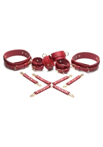 Crimson Captive Thigh, Wrist, Ankle Hog Tie Restraints