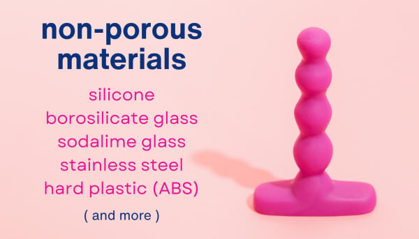 Non-porous materials include silicone, metal, glass, hard plastic, and more.